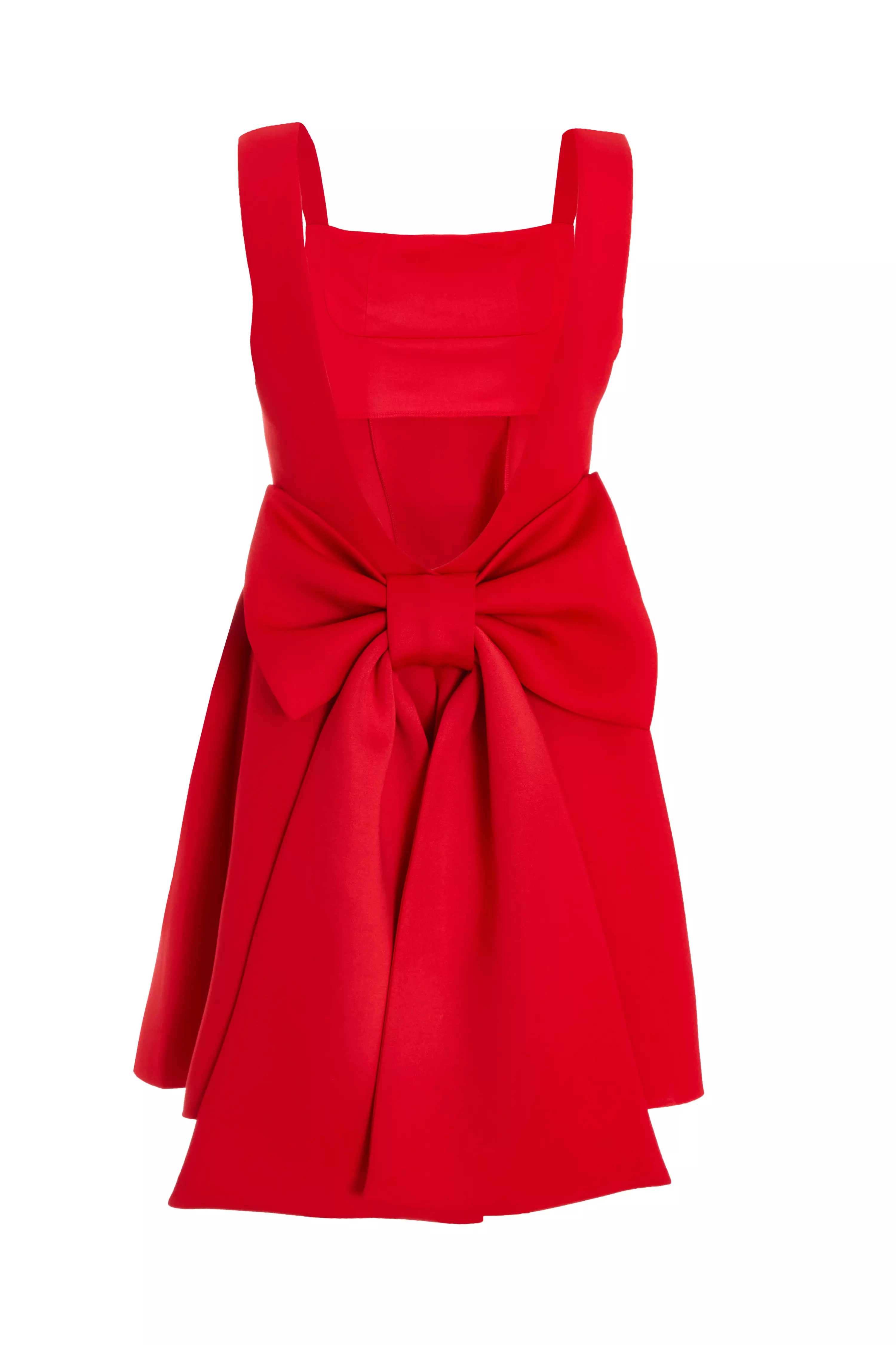 Red Bow Skater Dress