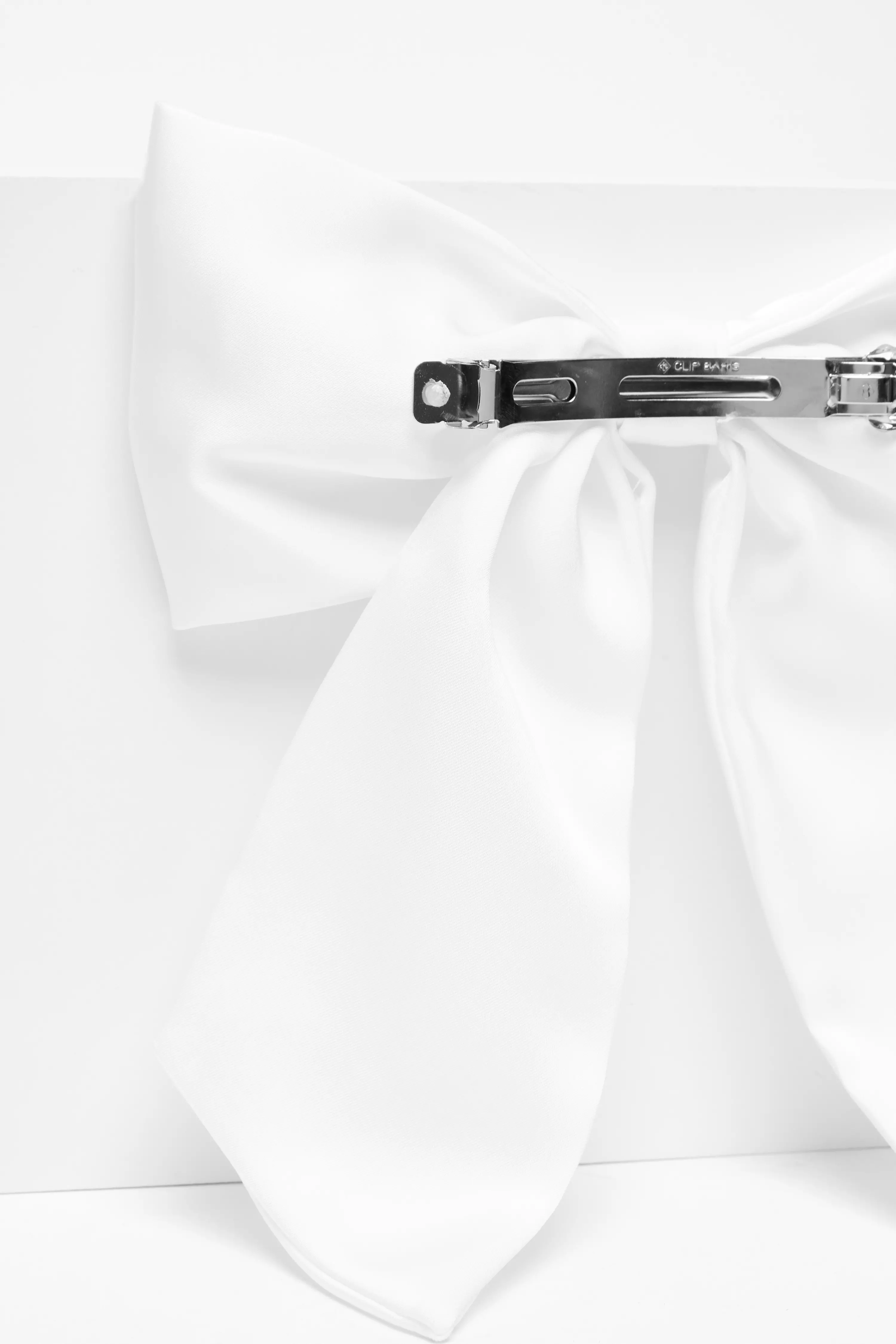 White Large Satin Hair Bow