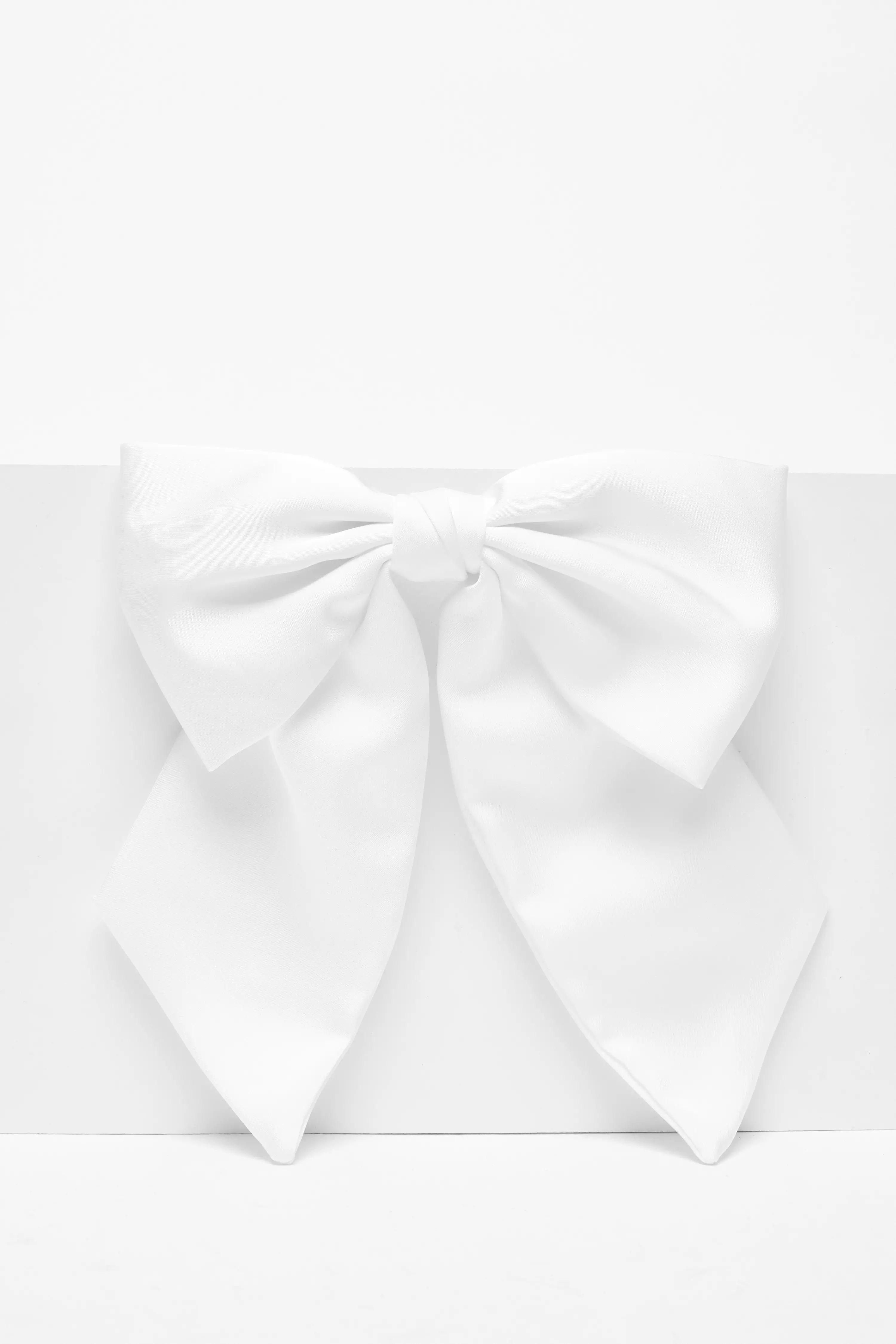 White Large Satin Hair Bow