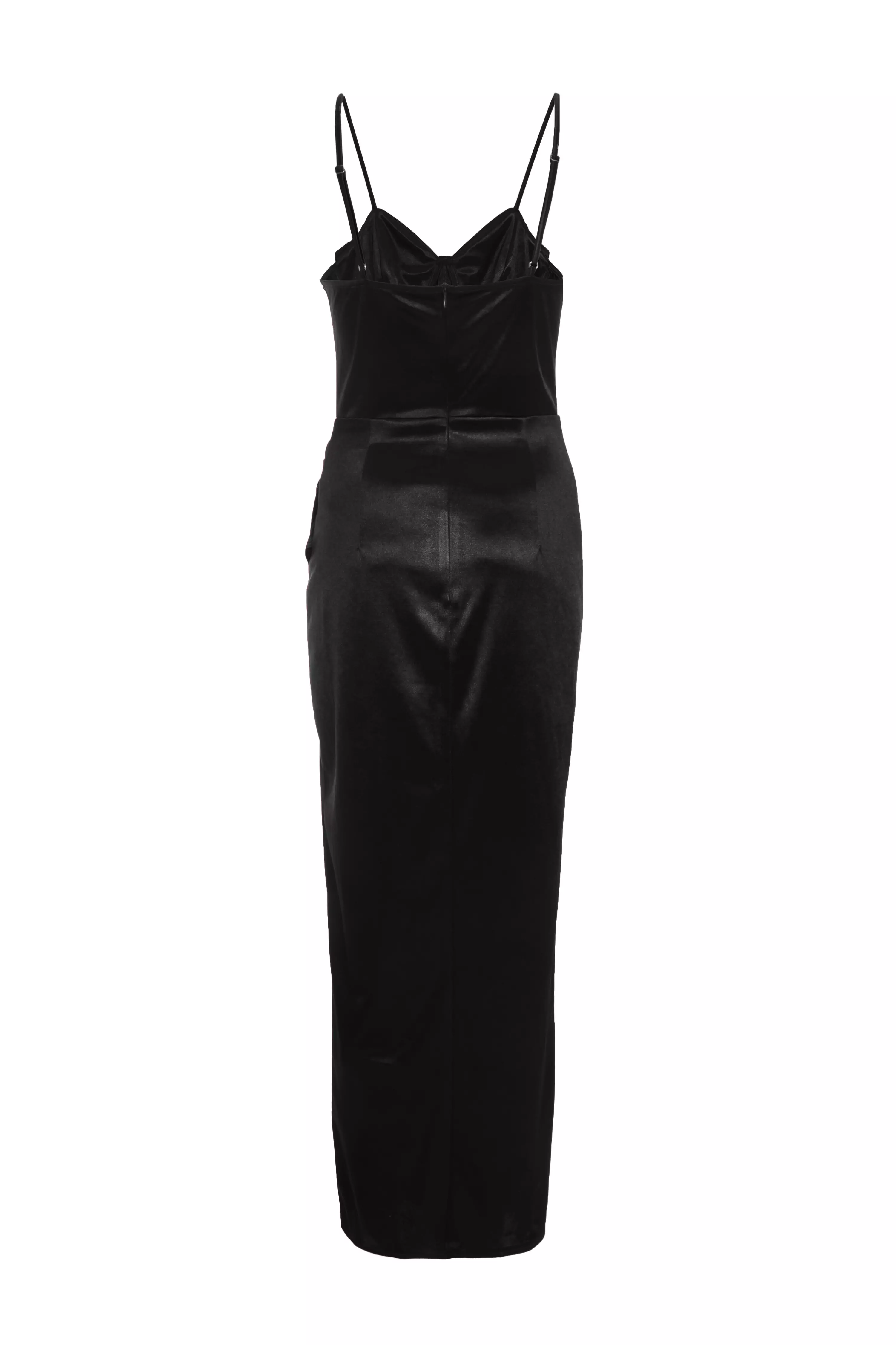 Black Cowl Neck Corset Dress