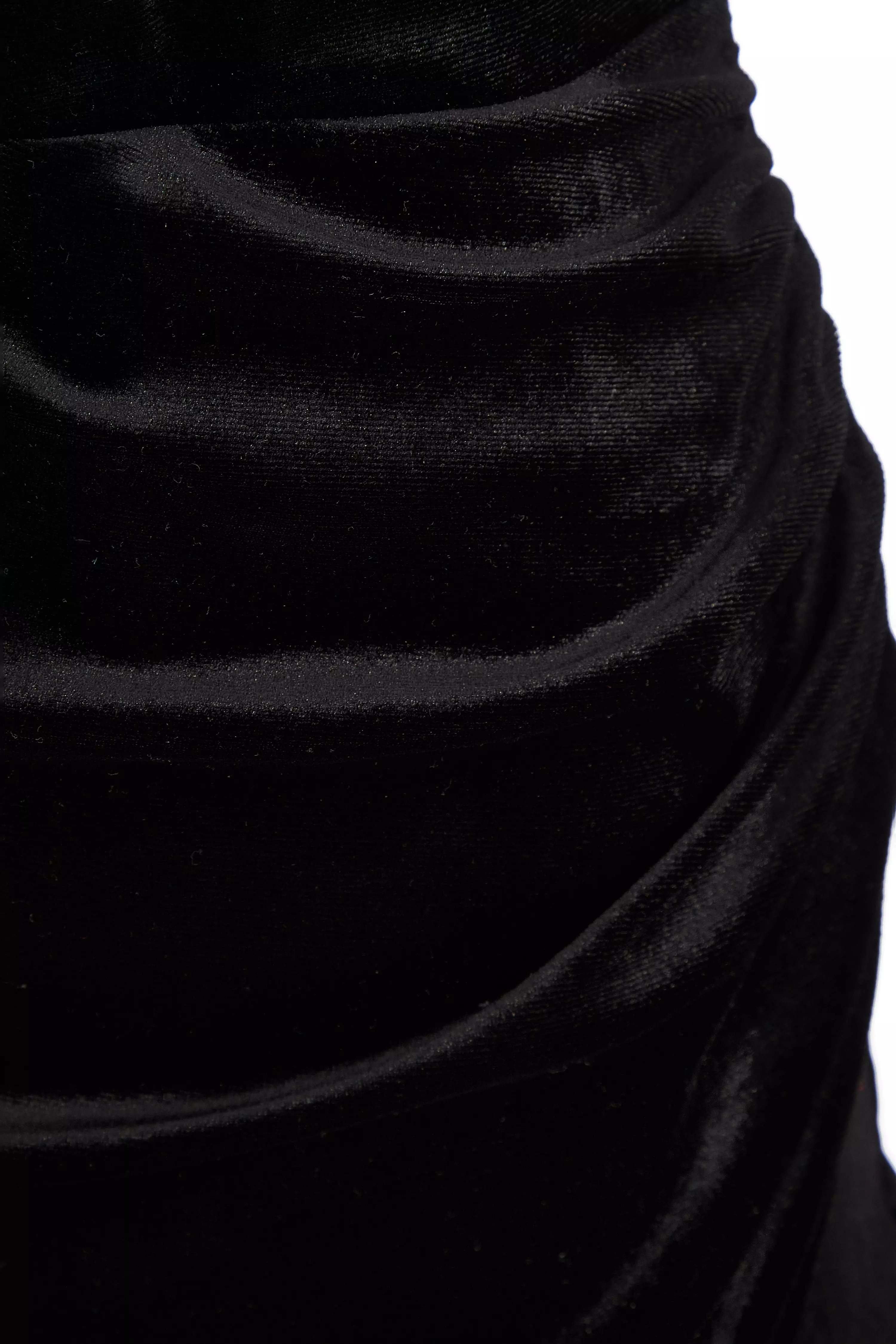 Black Curve Velvet Wrap Maxi Dress