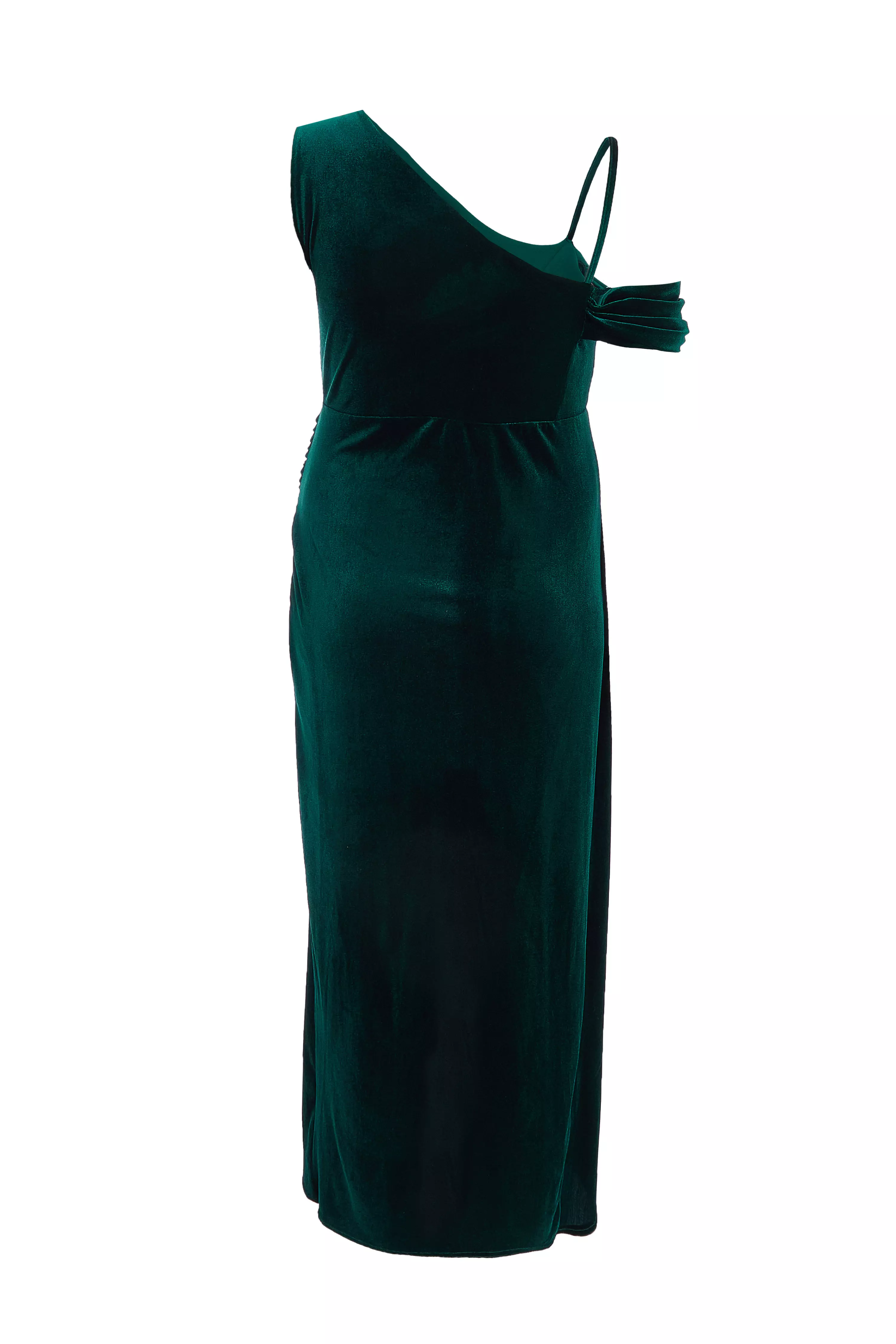 Curve Bottle Green Velvet Maxi Dress