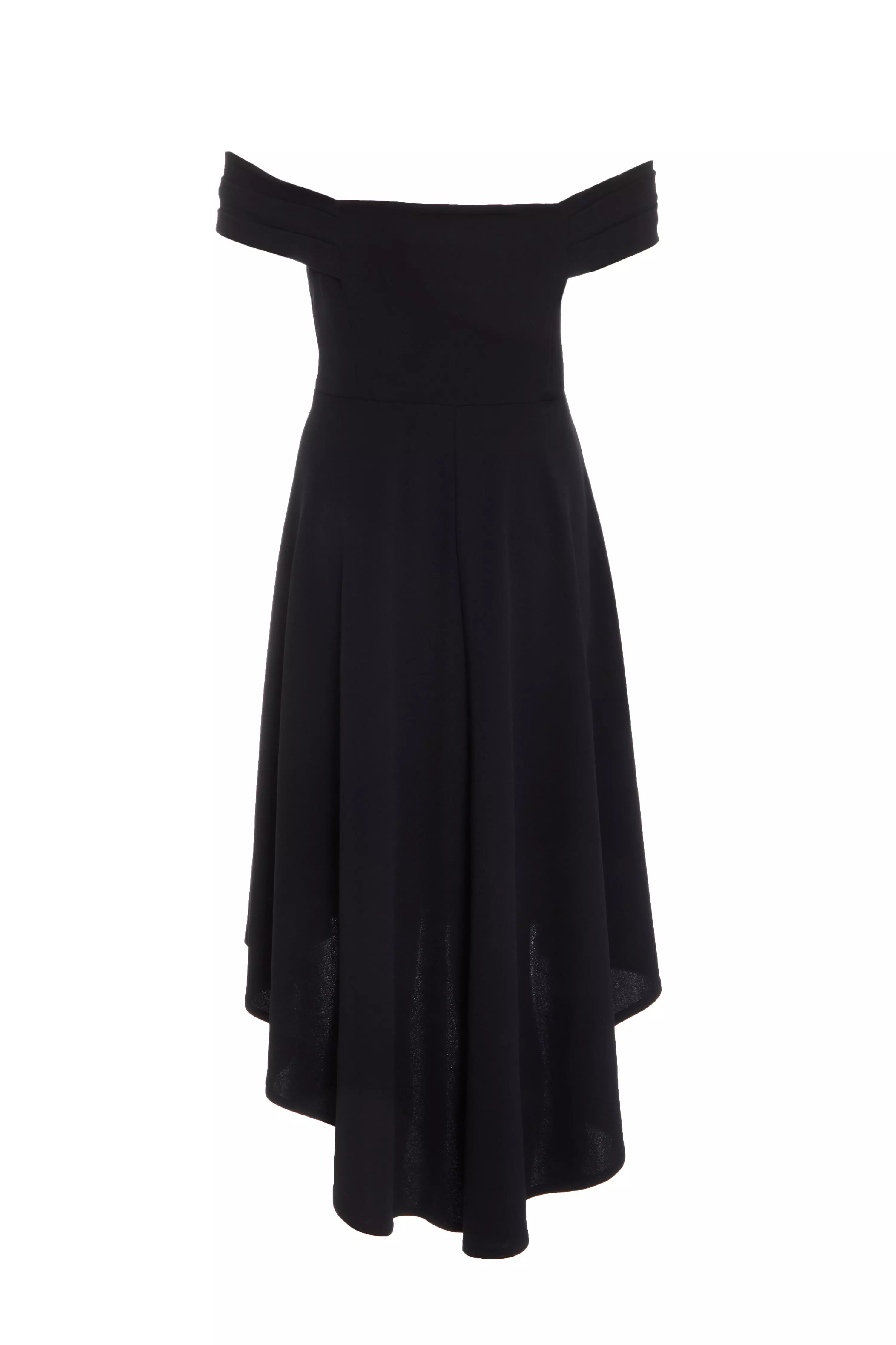 Black Dip Hem Midi Dress