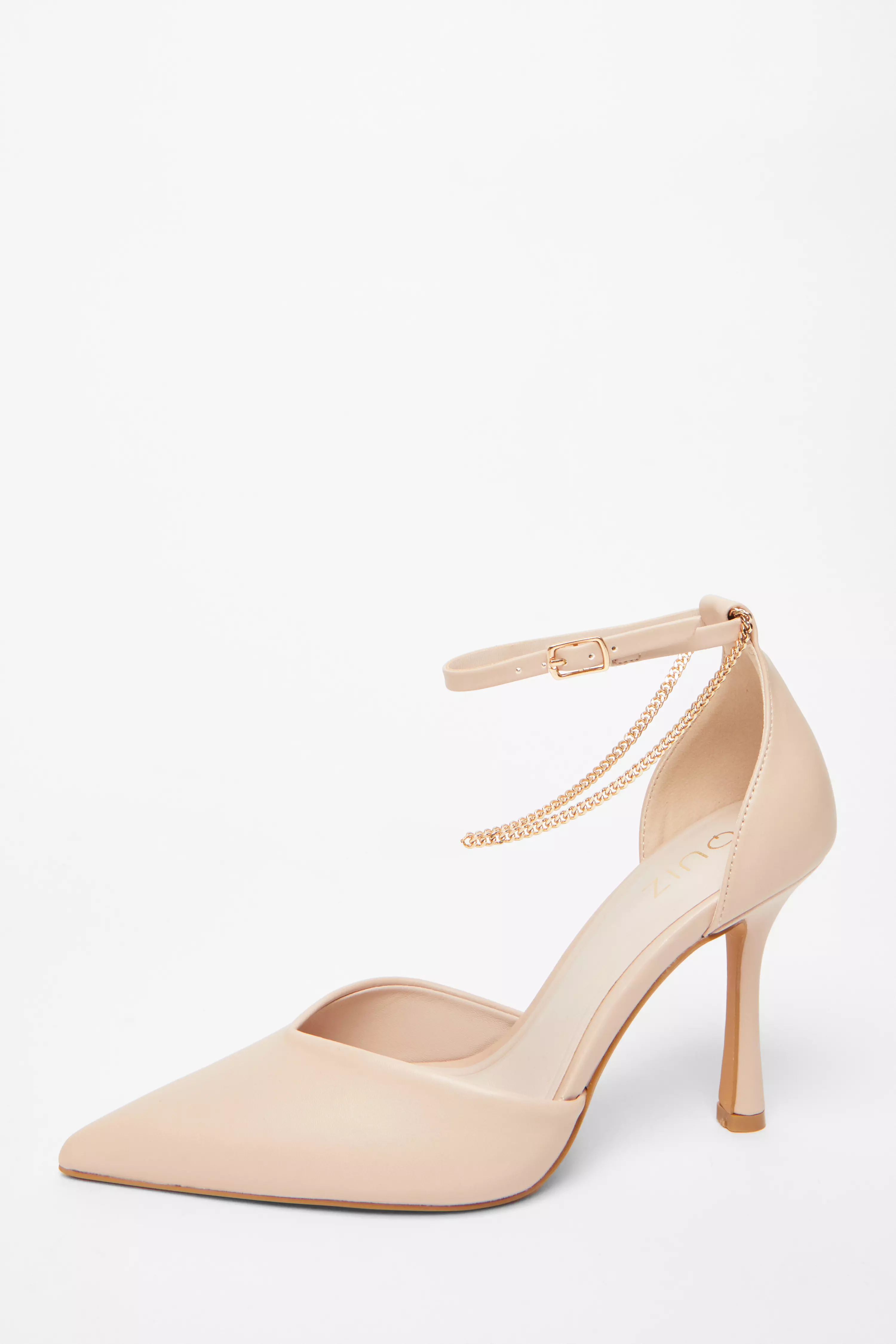 Nude Faux Leather Court Heels 