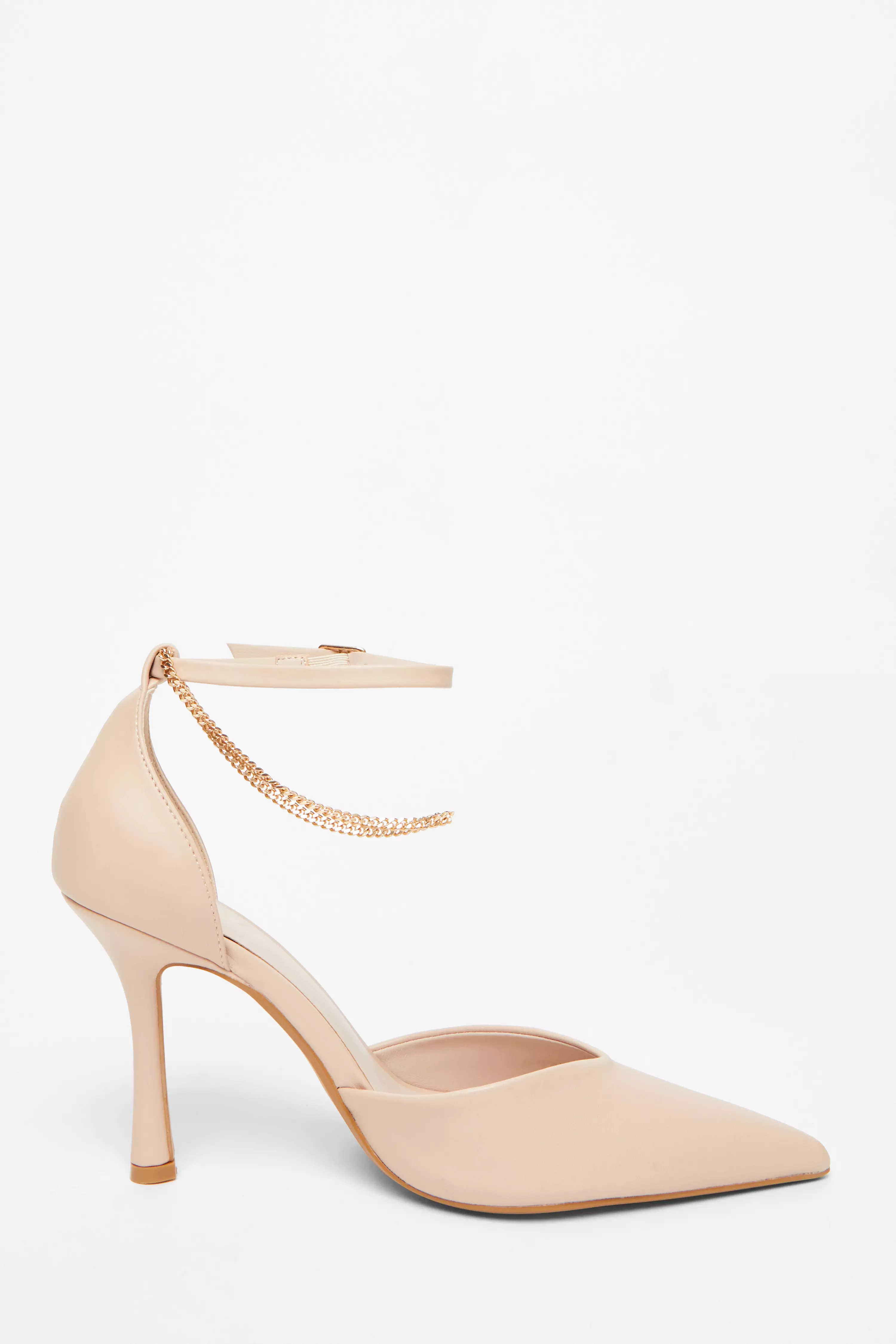 Nude Faux Leather Court Heels 