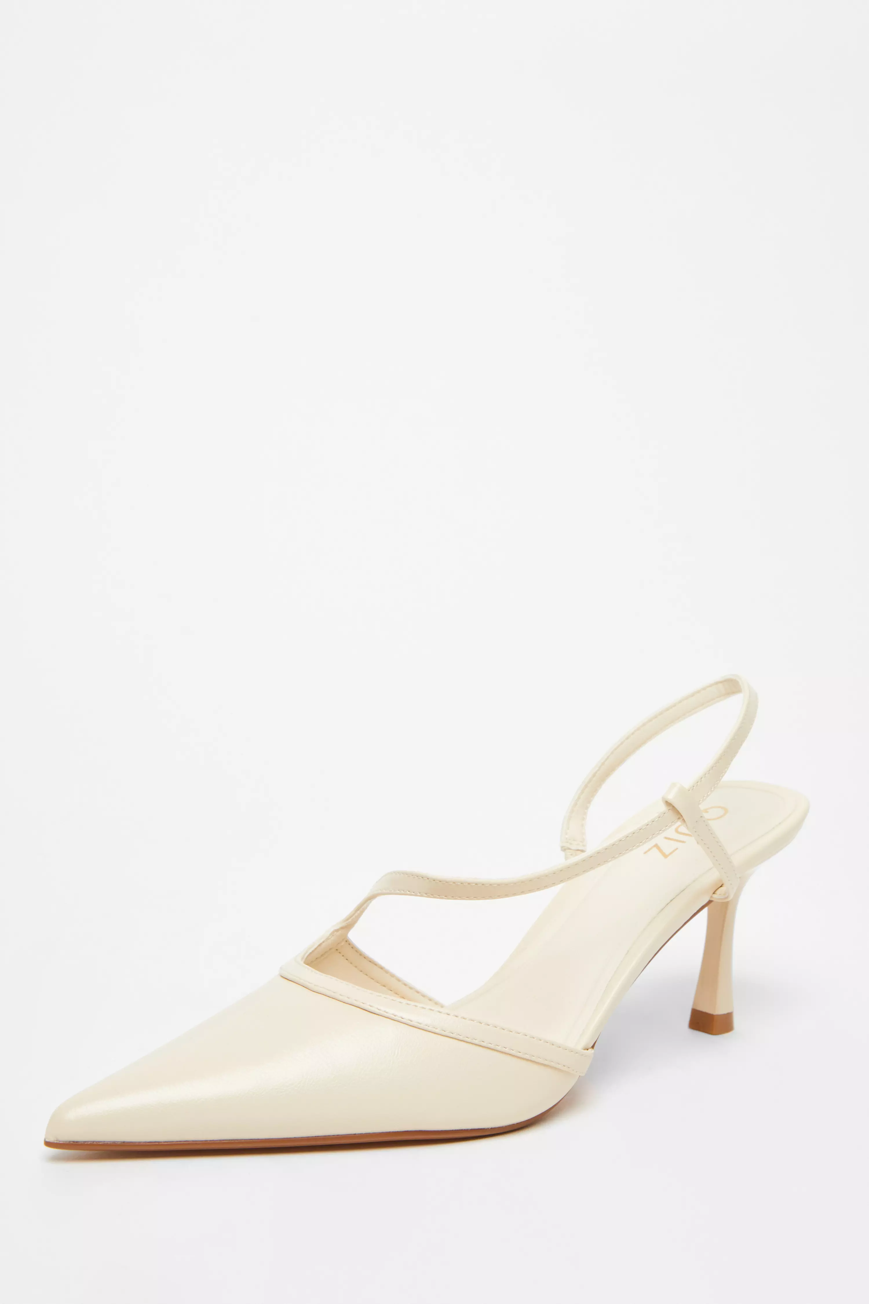 Cream Asymmetric Court Heels