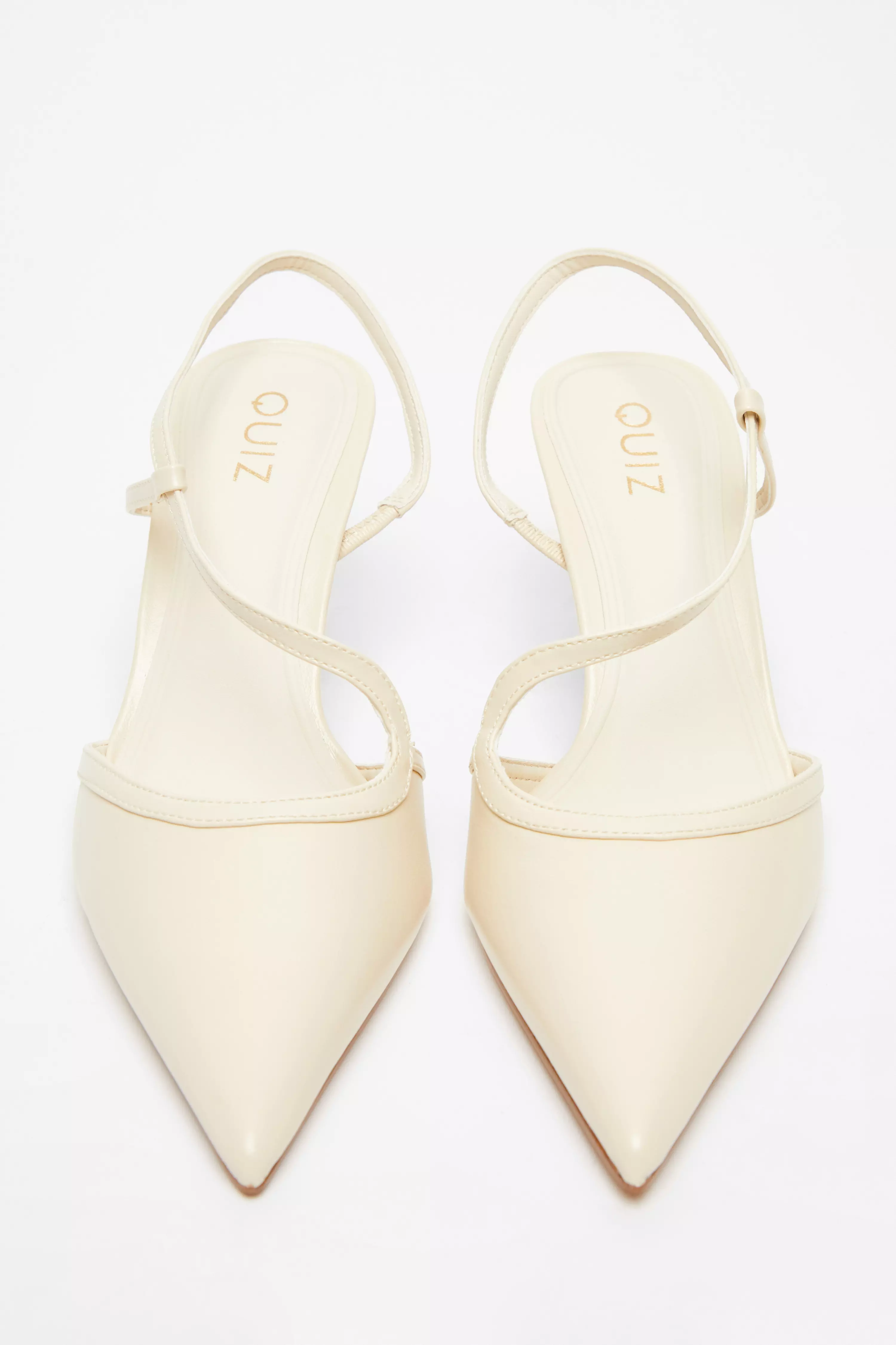 Cream Asymmetric Court Heels