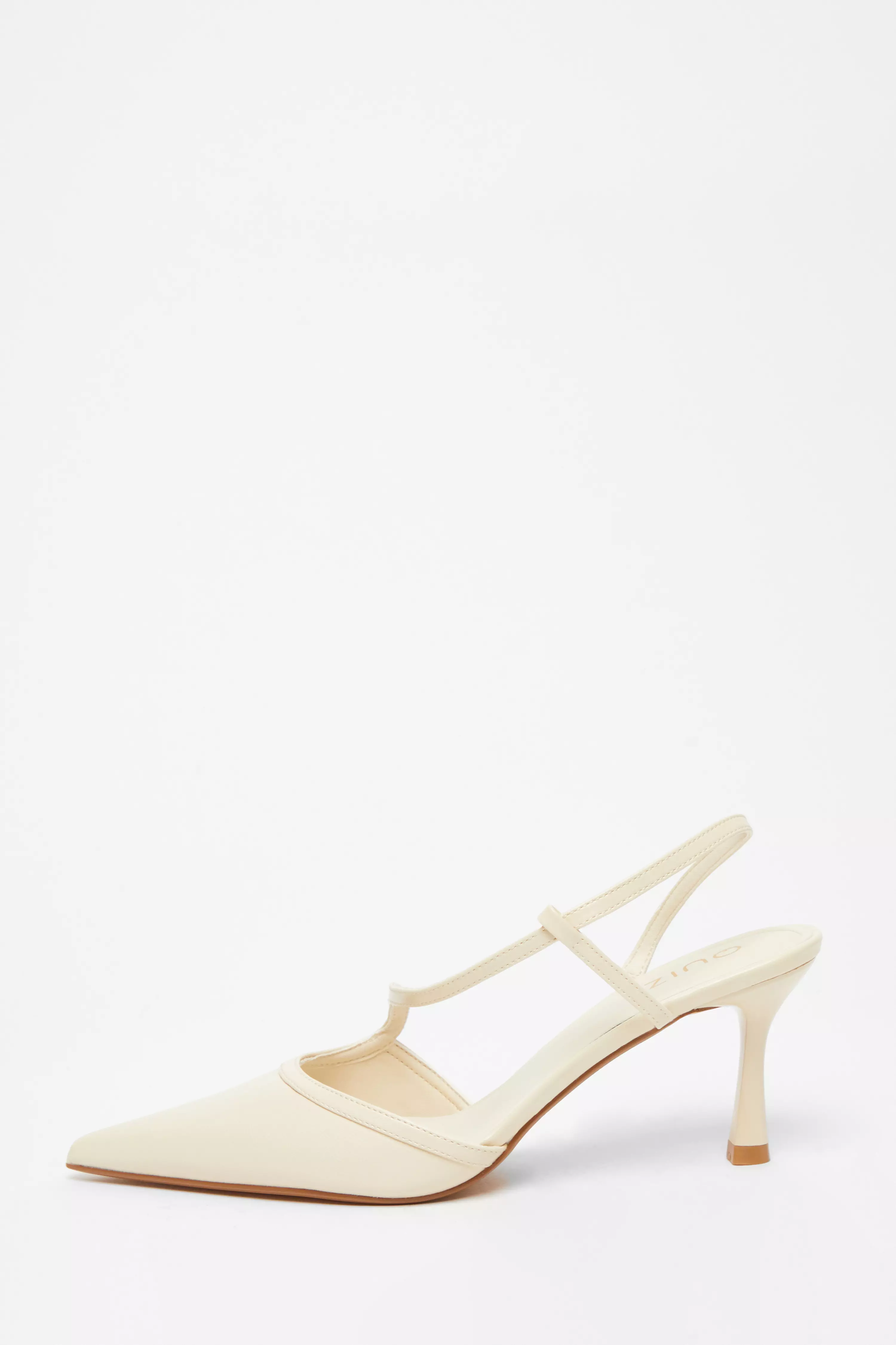 Cream Asymmetric Court Heels