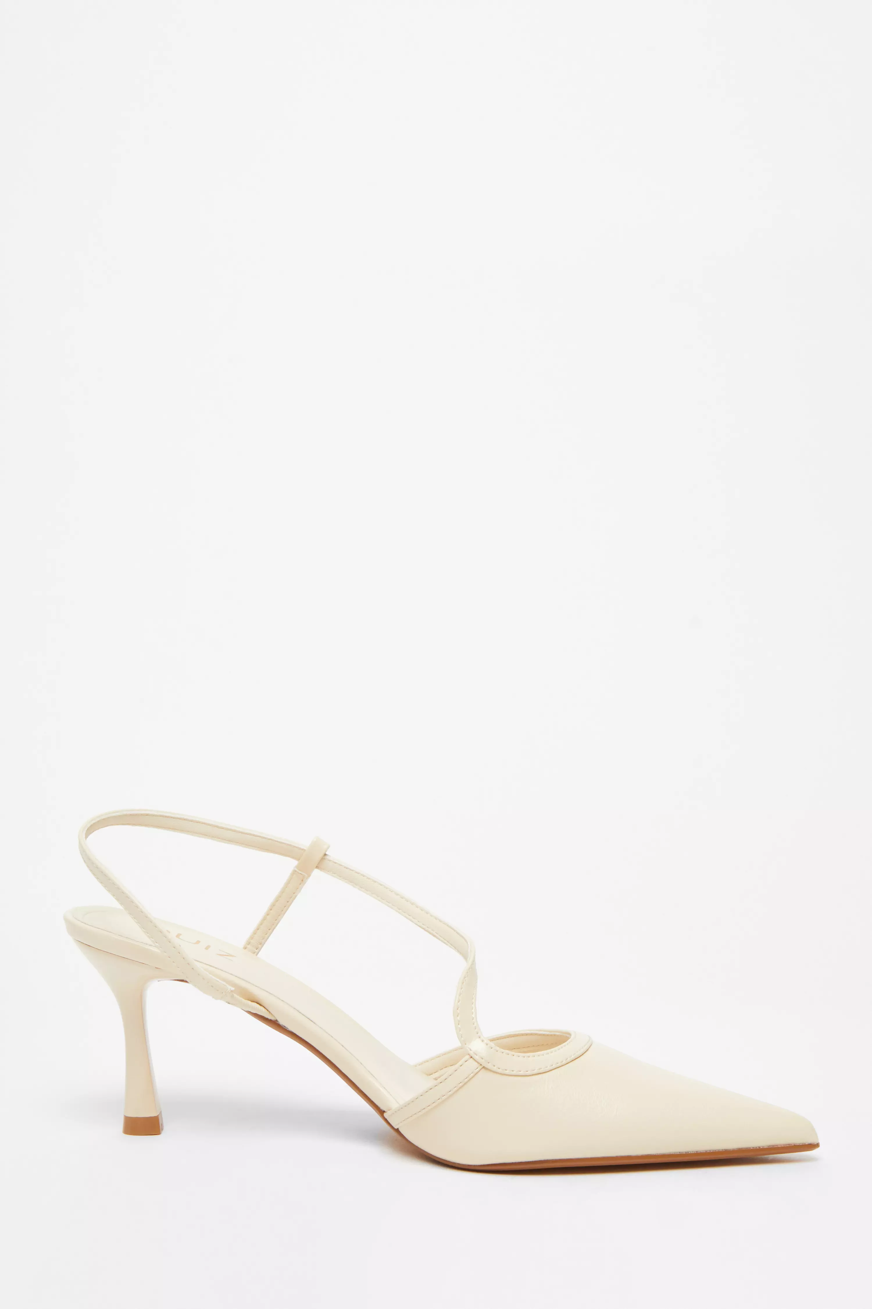 Cream Asymmetric Court Heels