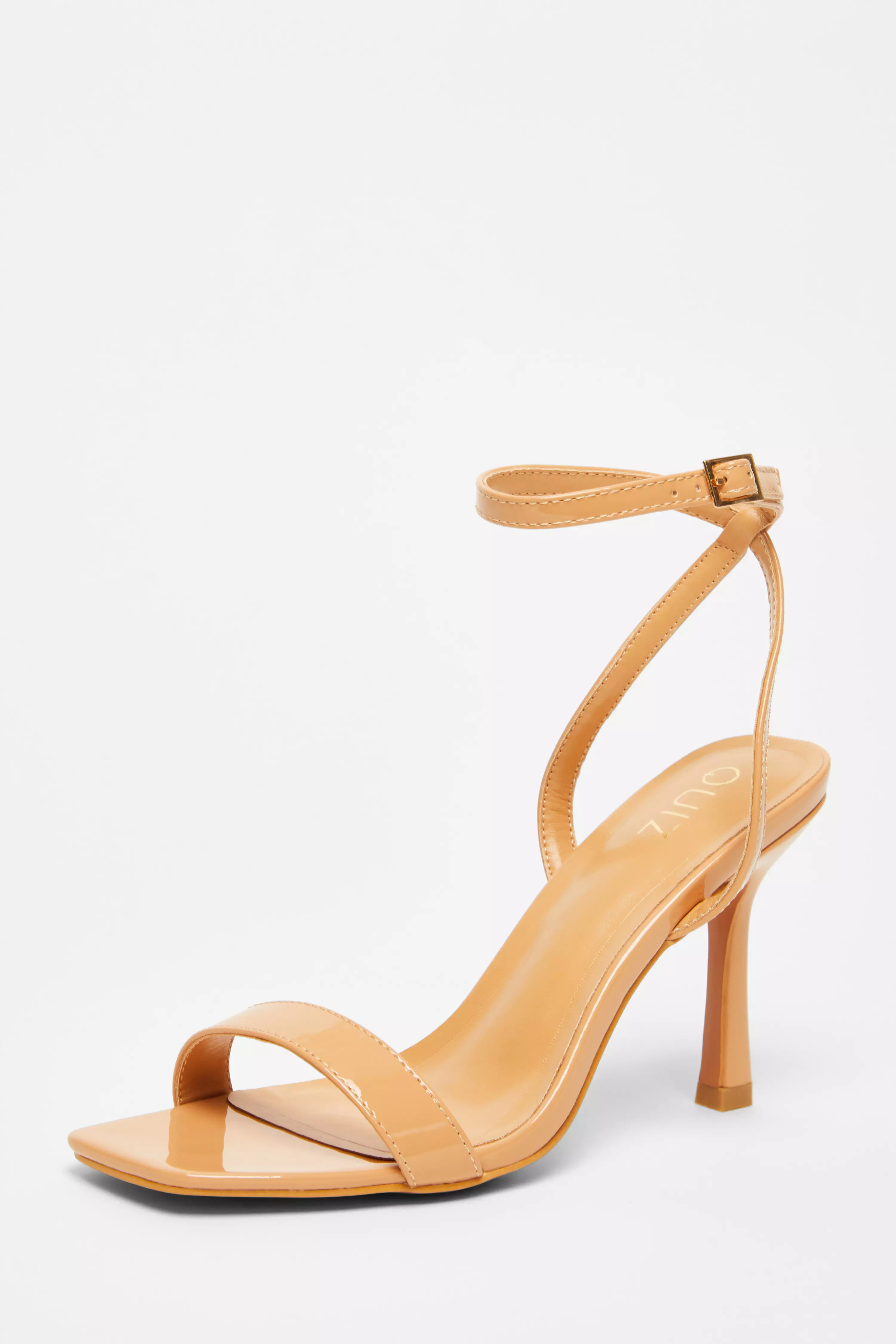 Nude Flared Heel Sandal