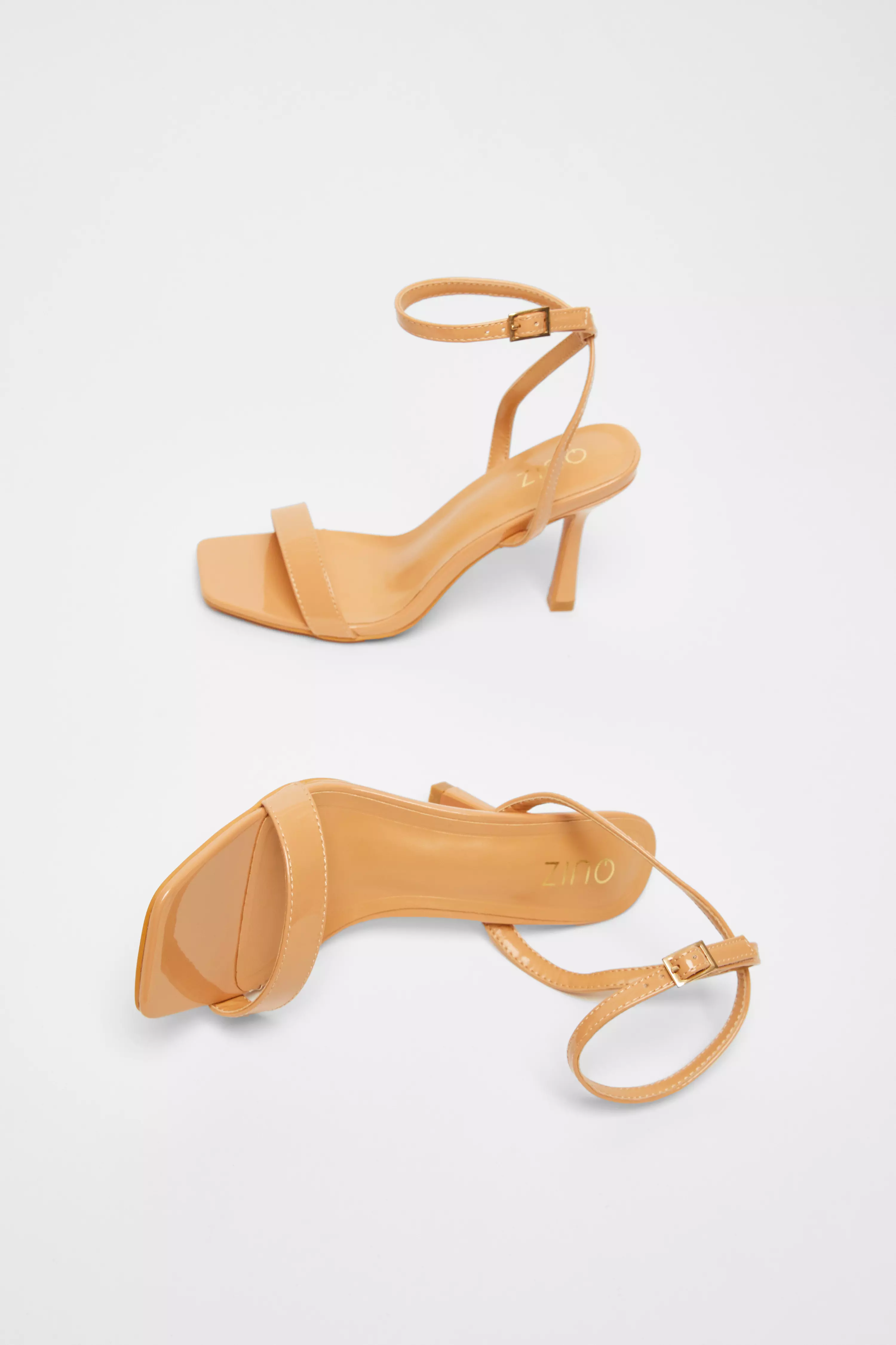 Nude Flared Heel Sandal