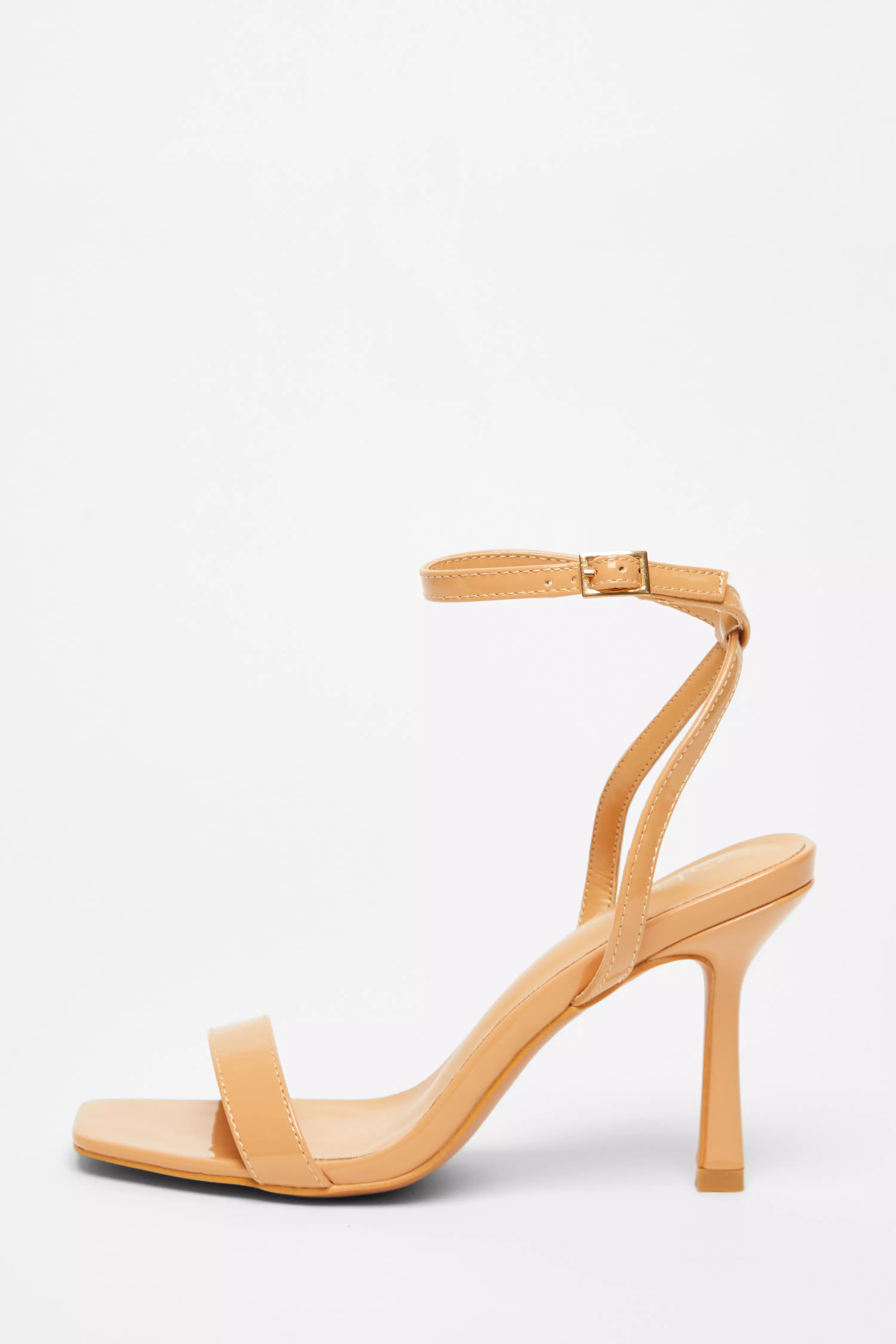 Nude Flared Heel Sandal