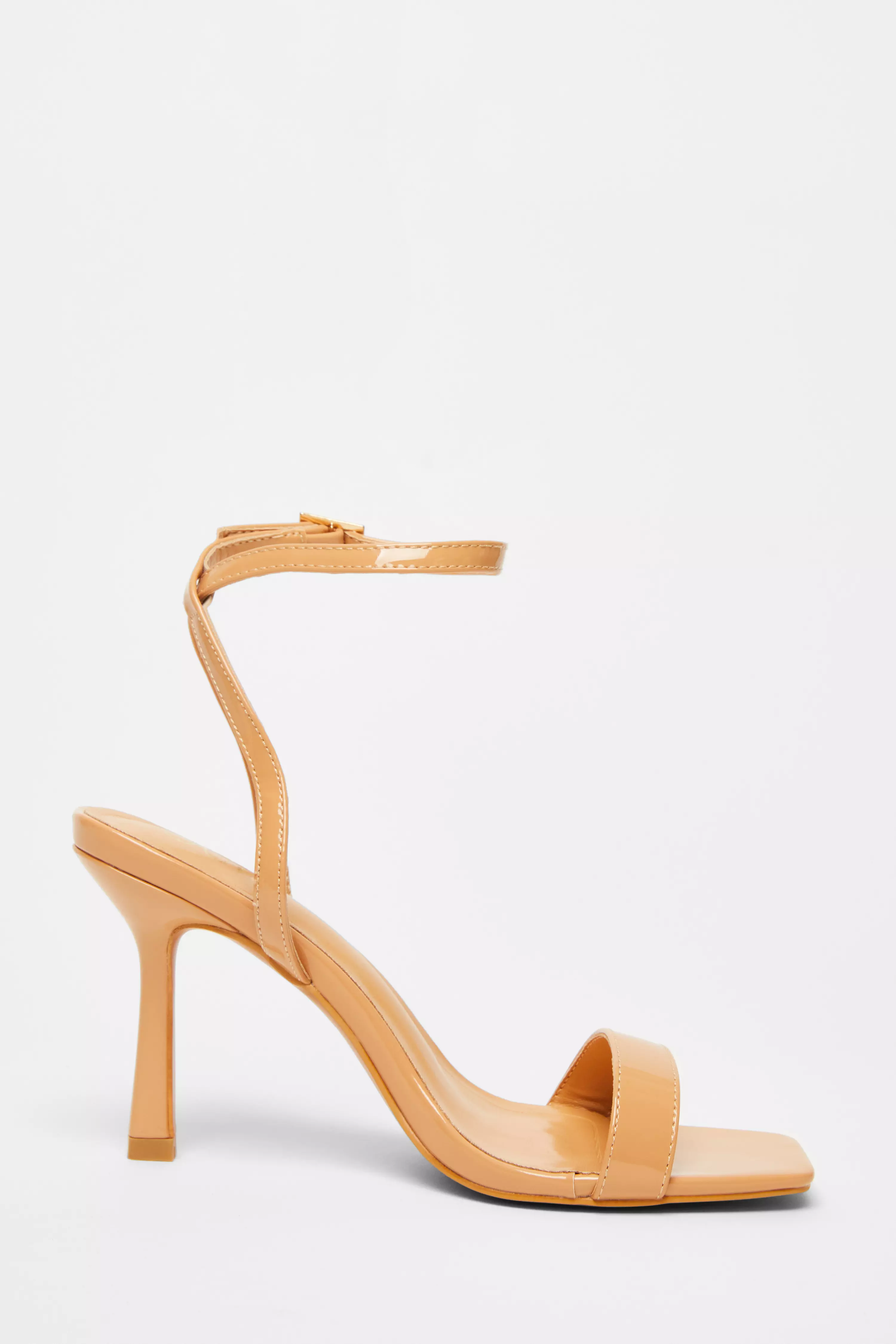 Nude Flared Heel Sandal