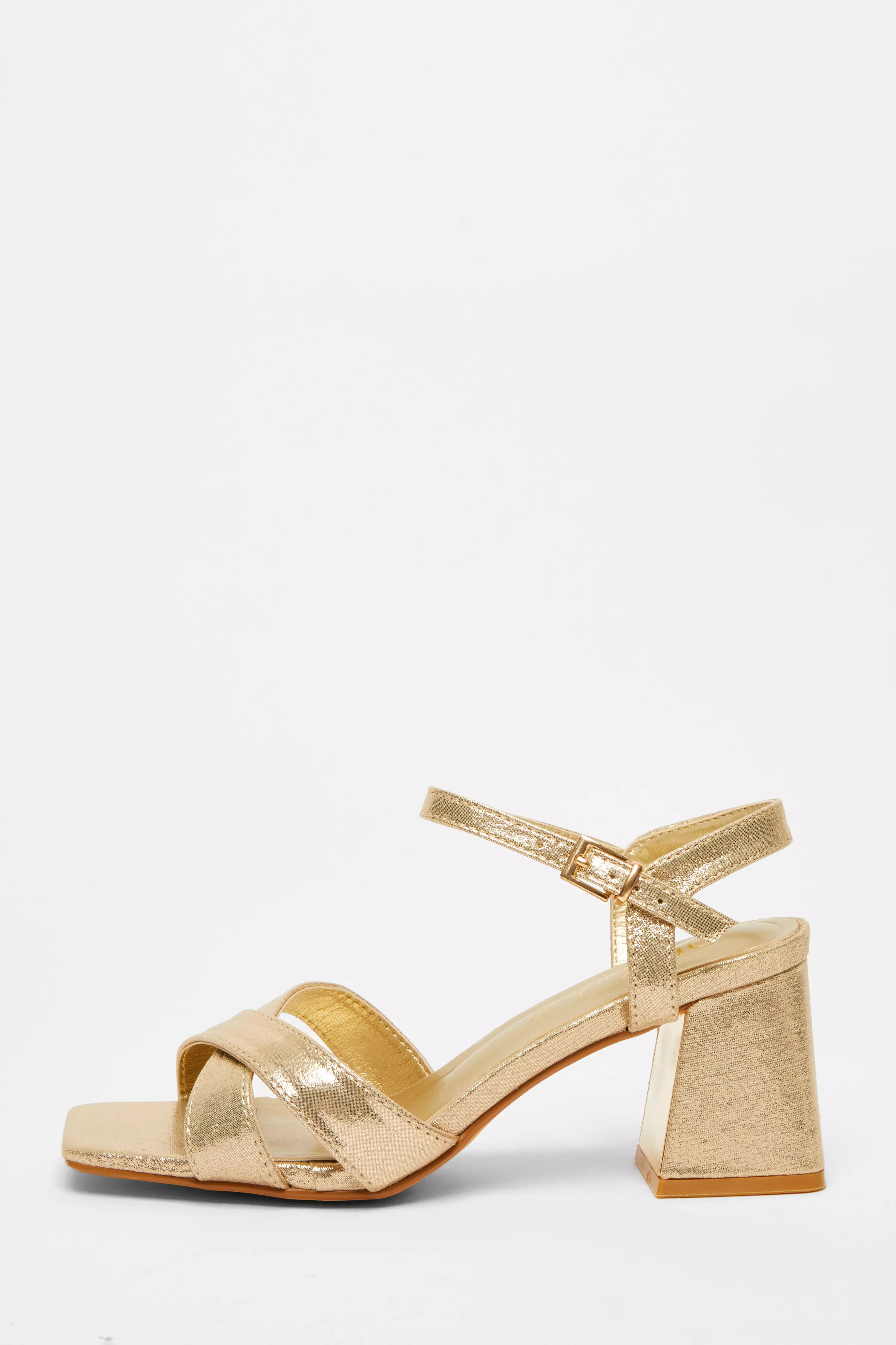 Wide Fit Gold Heeled Sandals