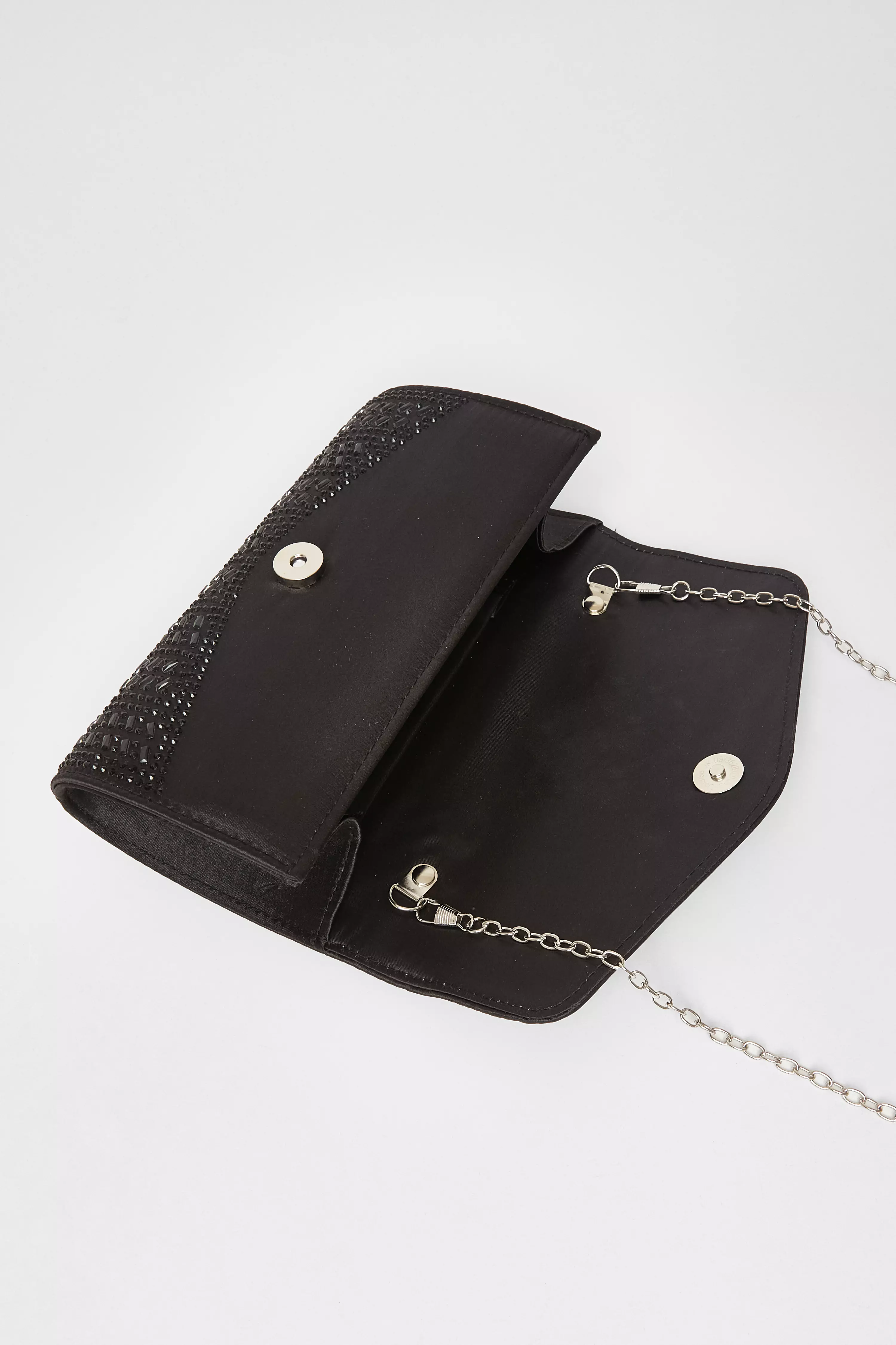 Black Diamante Clutch Bag