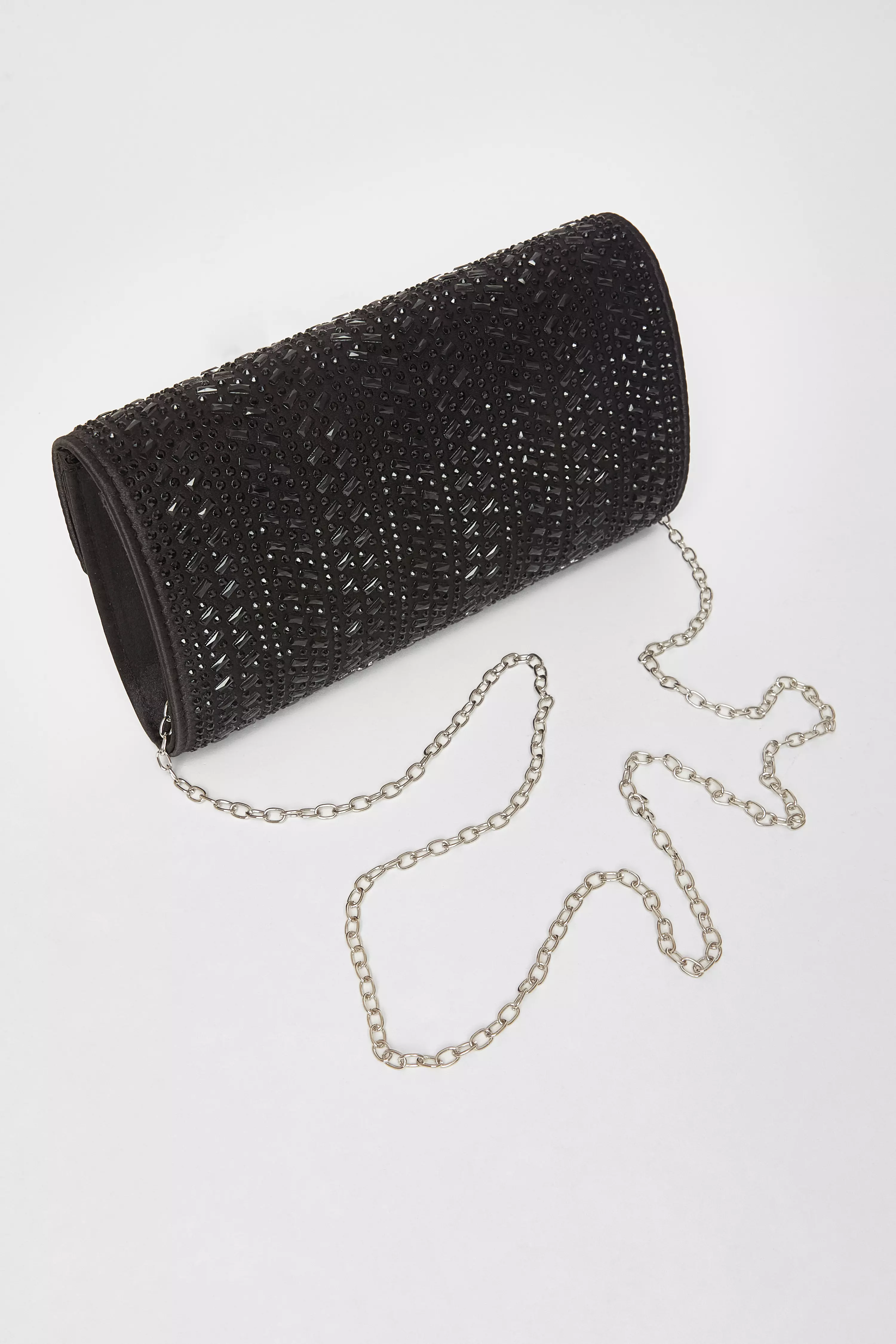 Black Diamante Clutch Bag