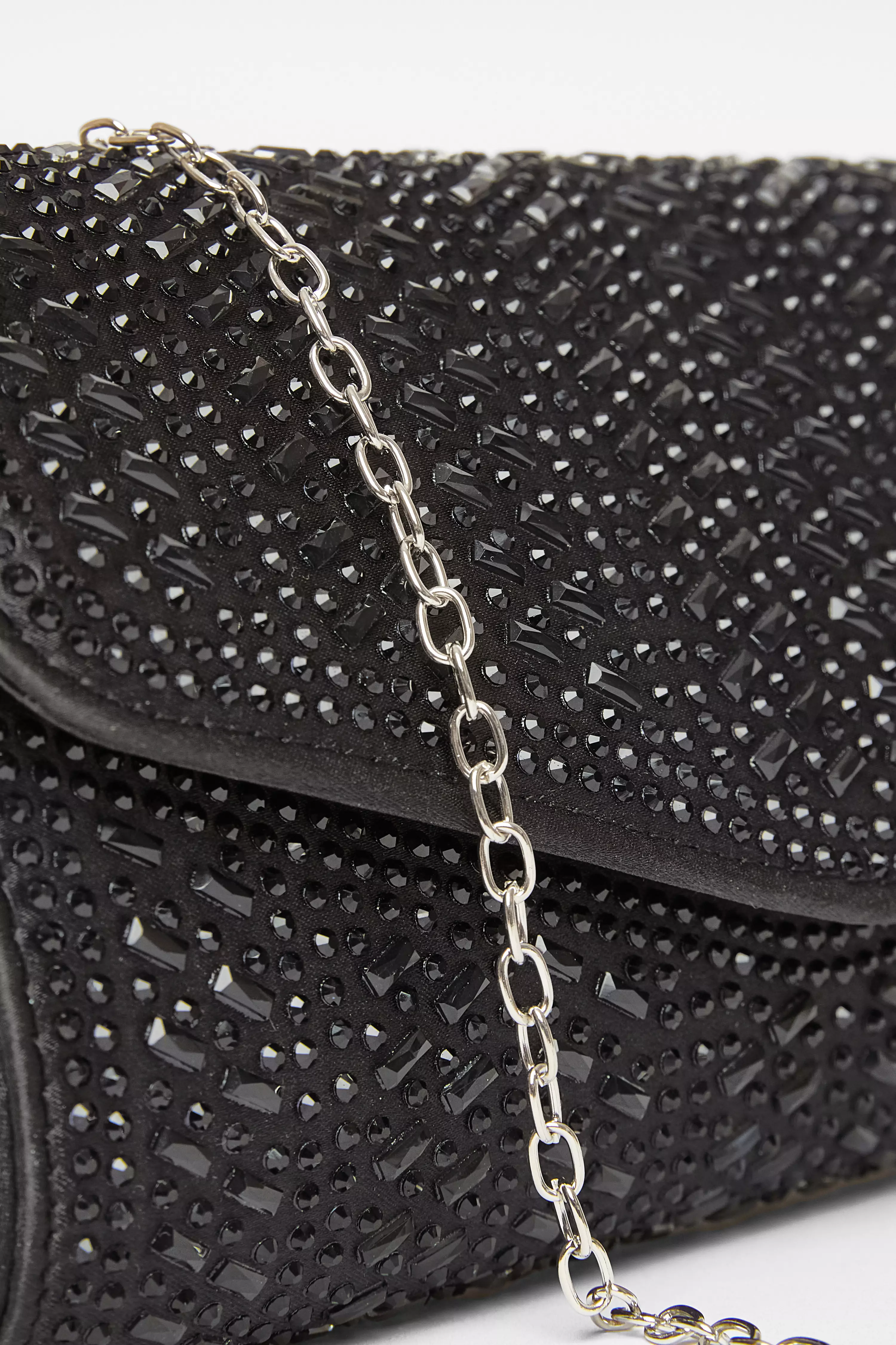 Black Diamante Clutch Bag