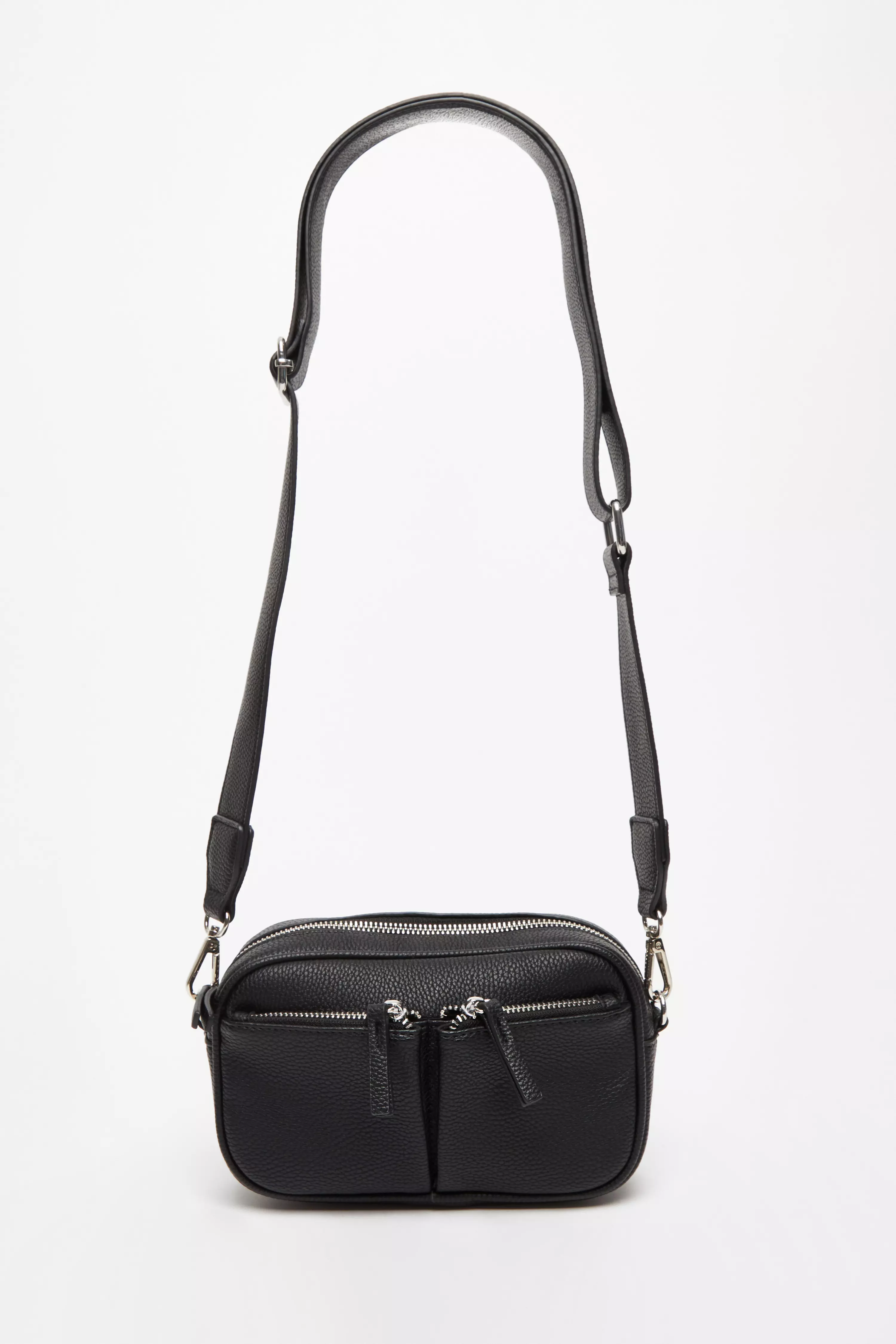 Black Faux Leather Camera Bag