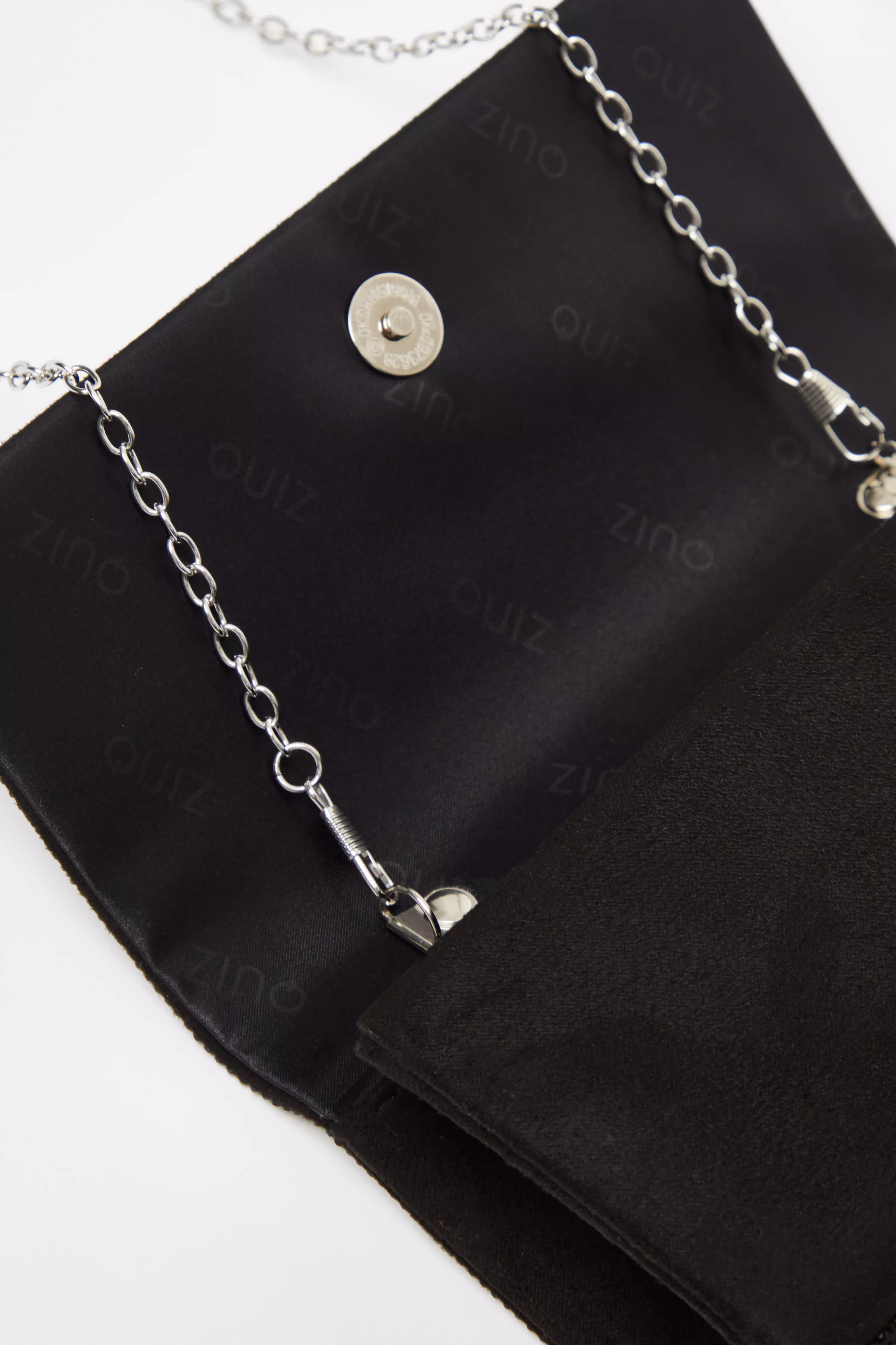 Black Diamante Embellished Clutch Bag