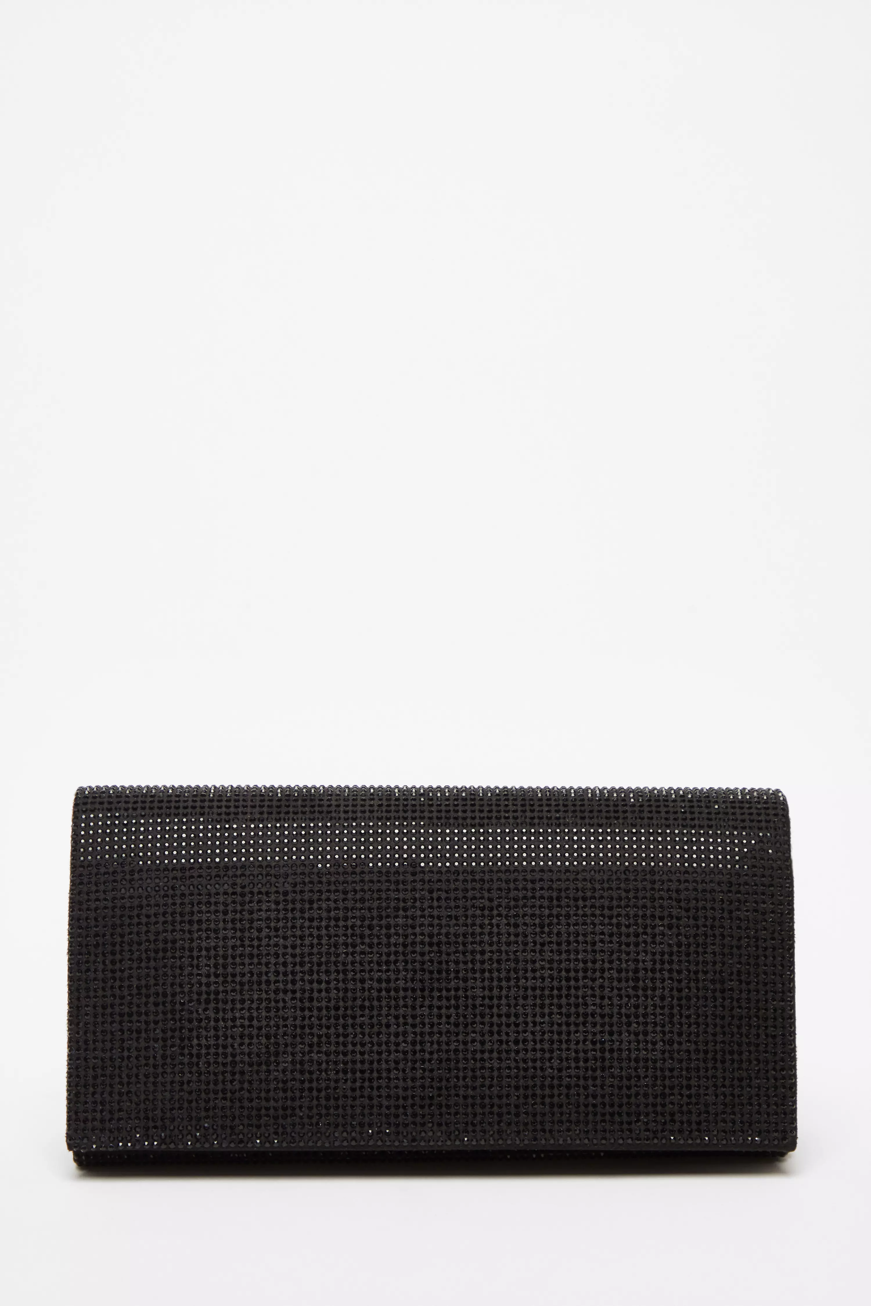 Black Diamante Embellished Clutch Bag