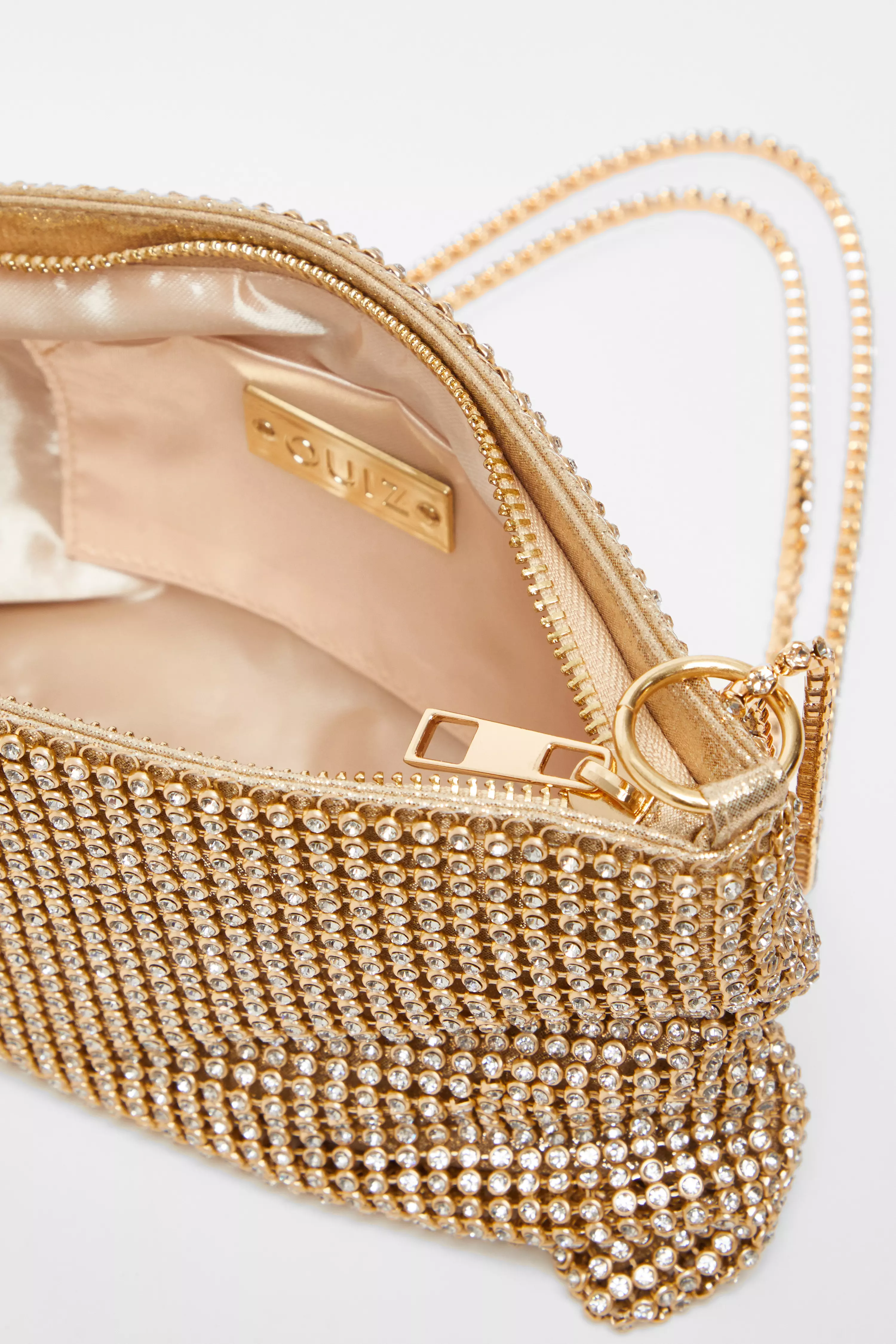 Gold Diamante Chain Bag