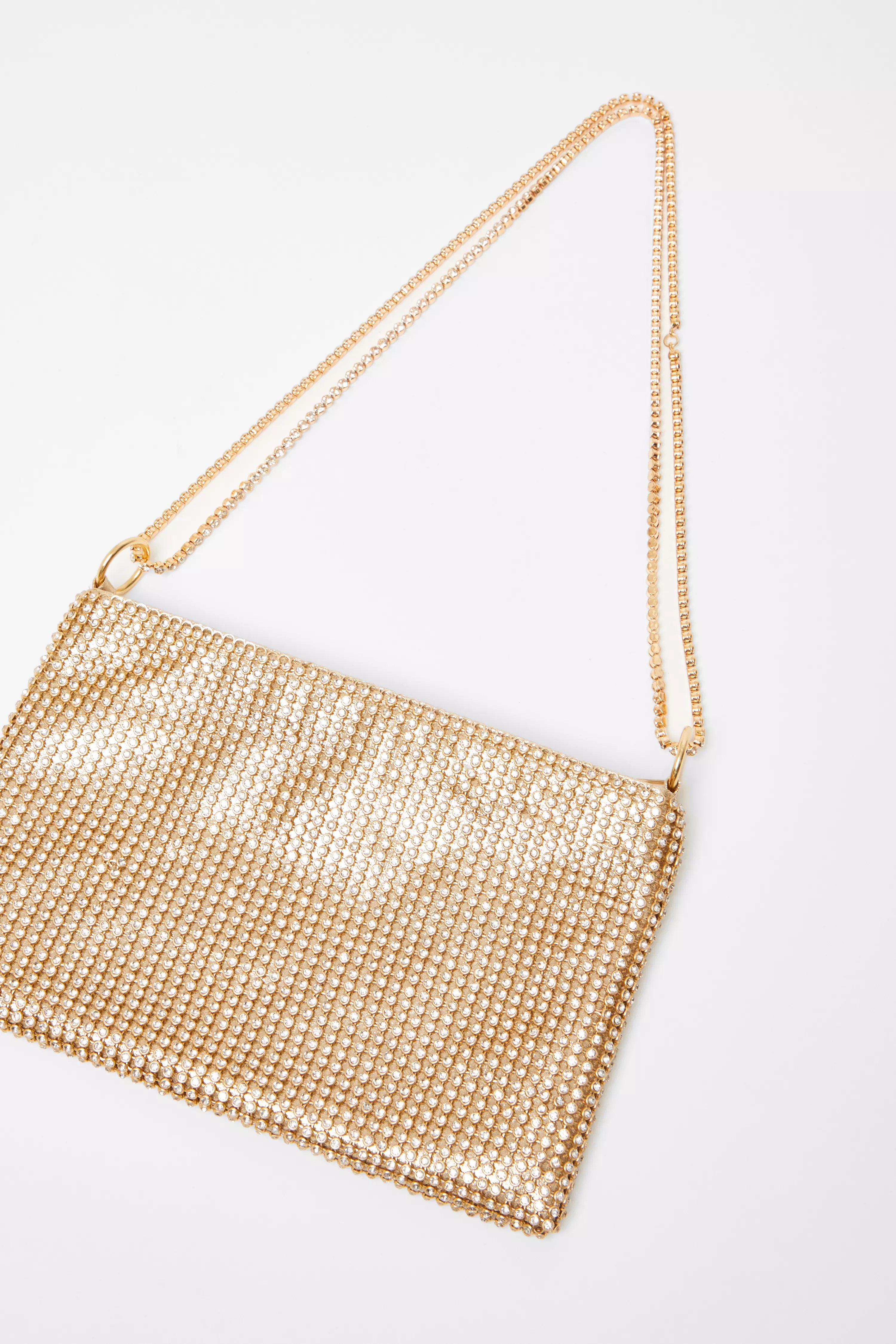 Gold Diamante Chain Bag