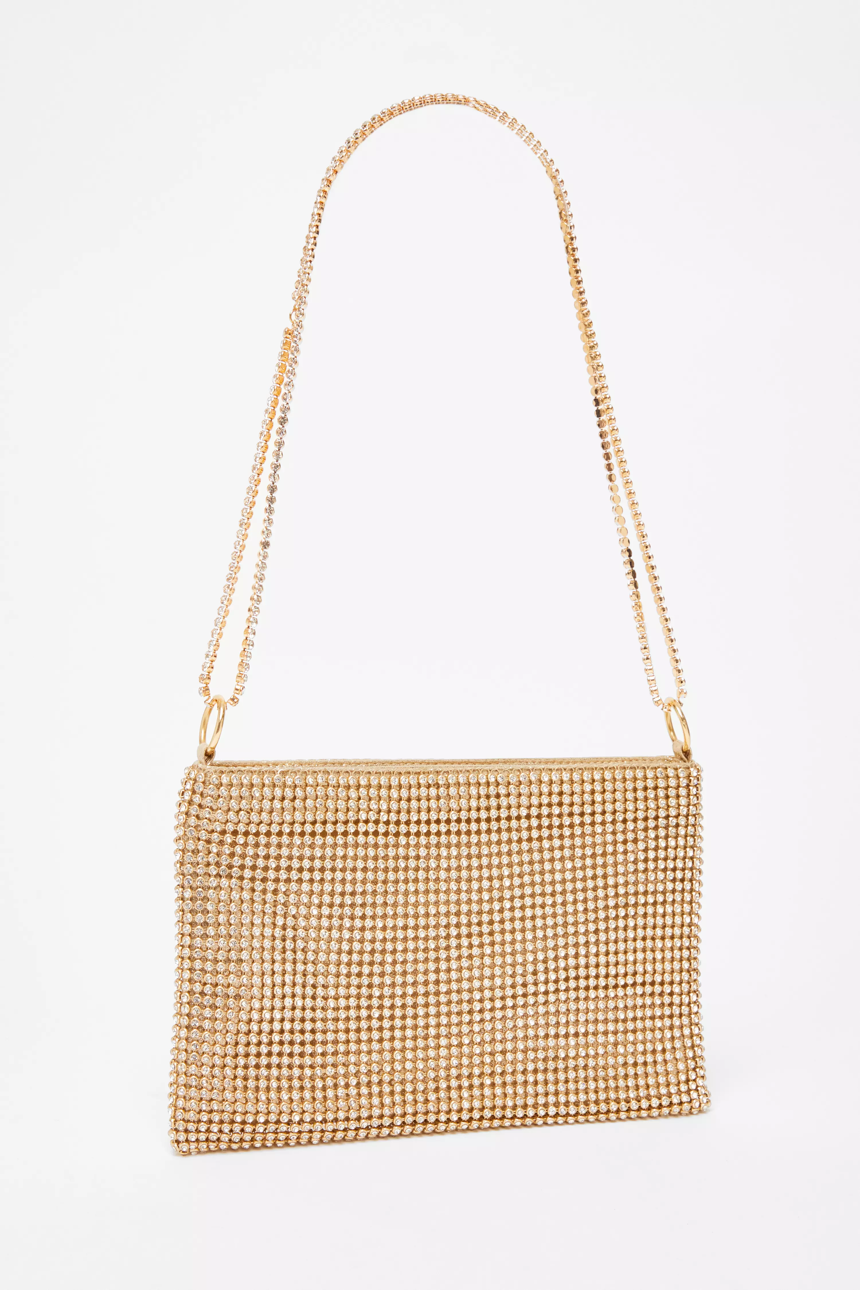 Gold Diamante Chain Bag