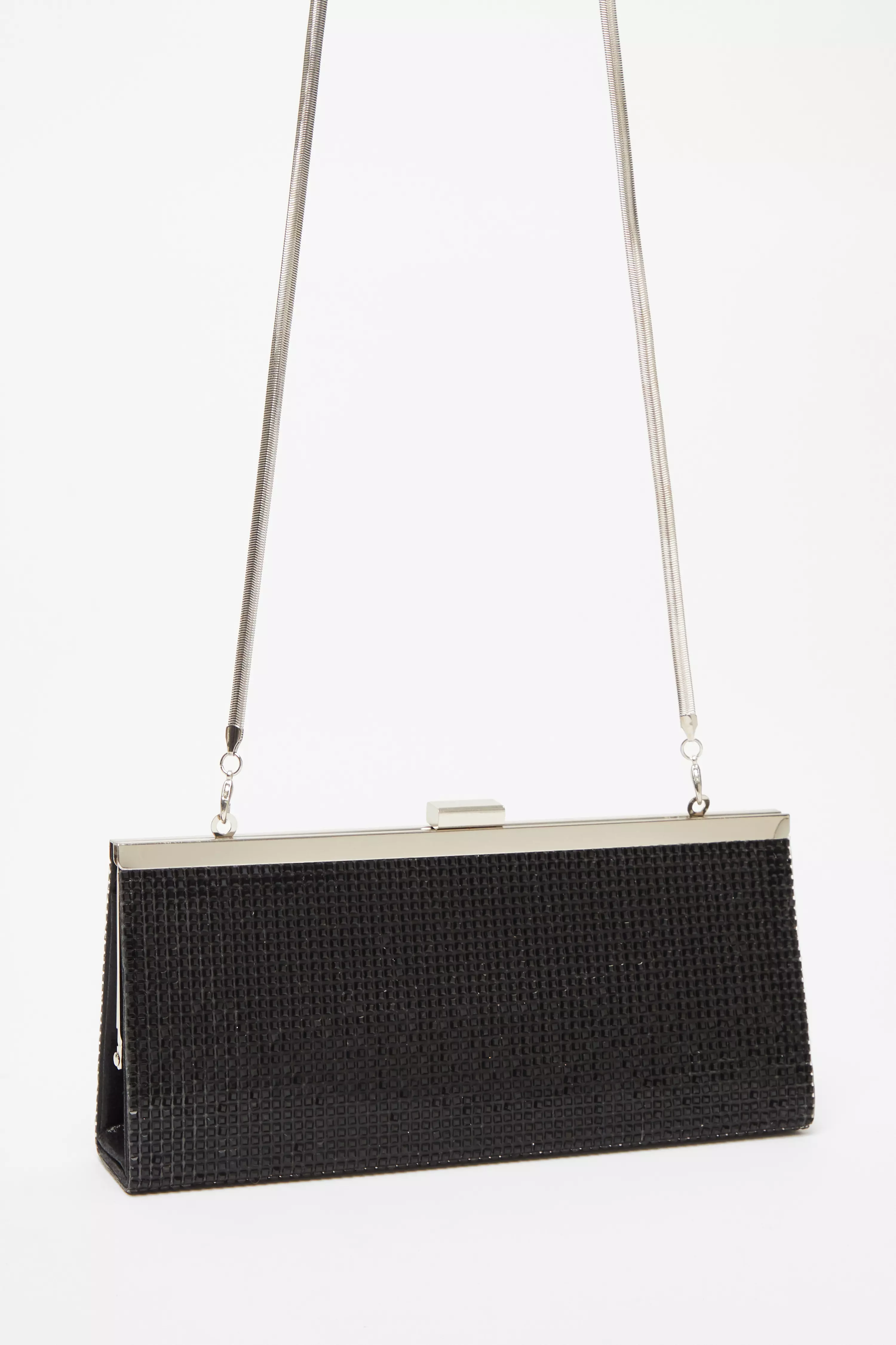 Black Diamante Clutch Bag