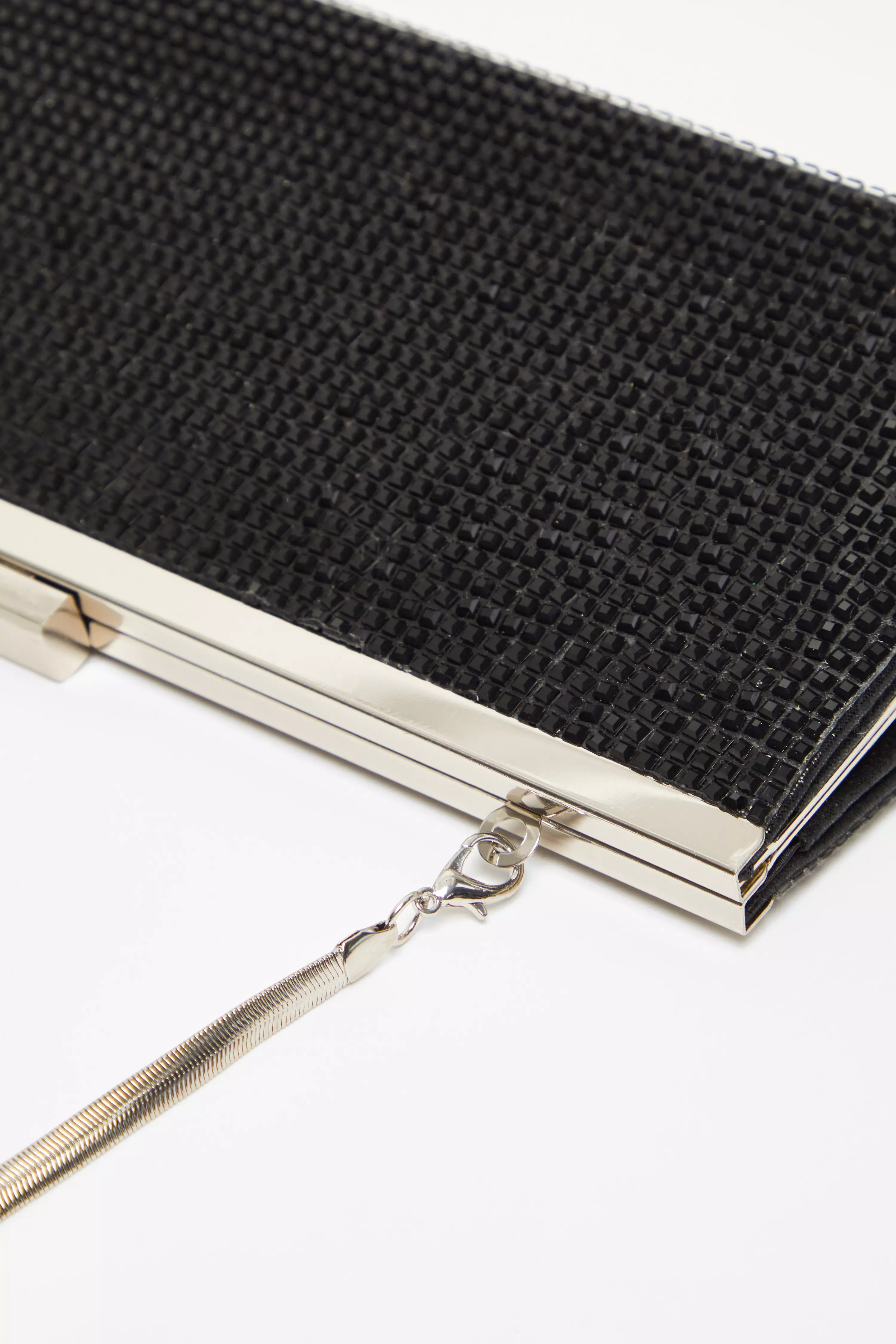 Black Diamante Clutch Bag