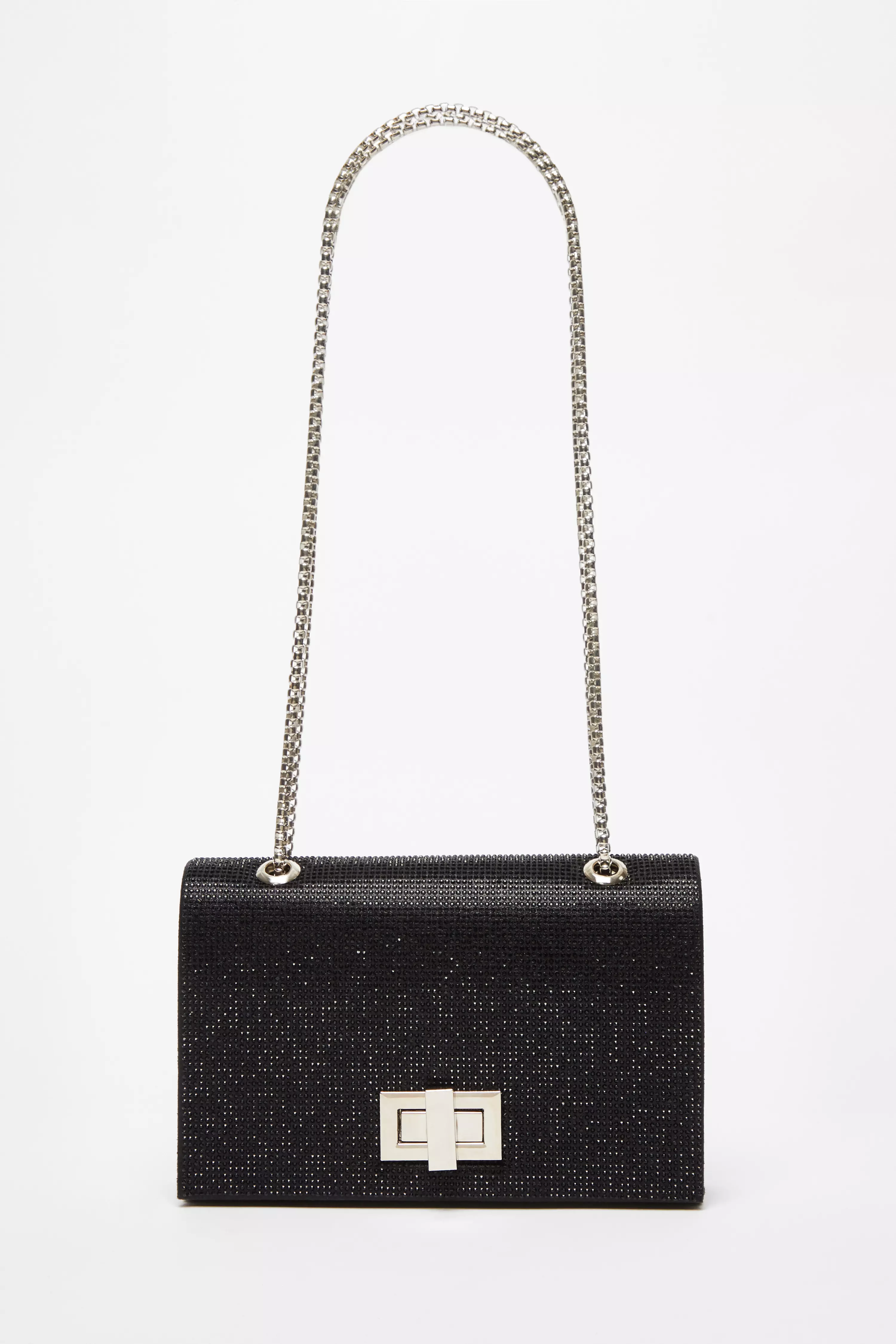 Black Diamante Crossbody Bag