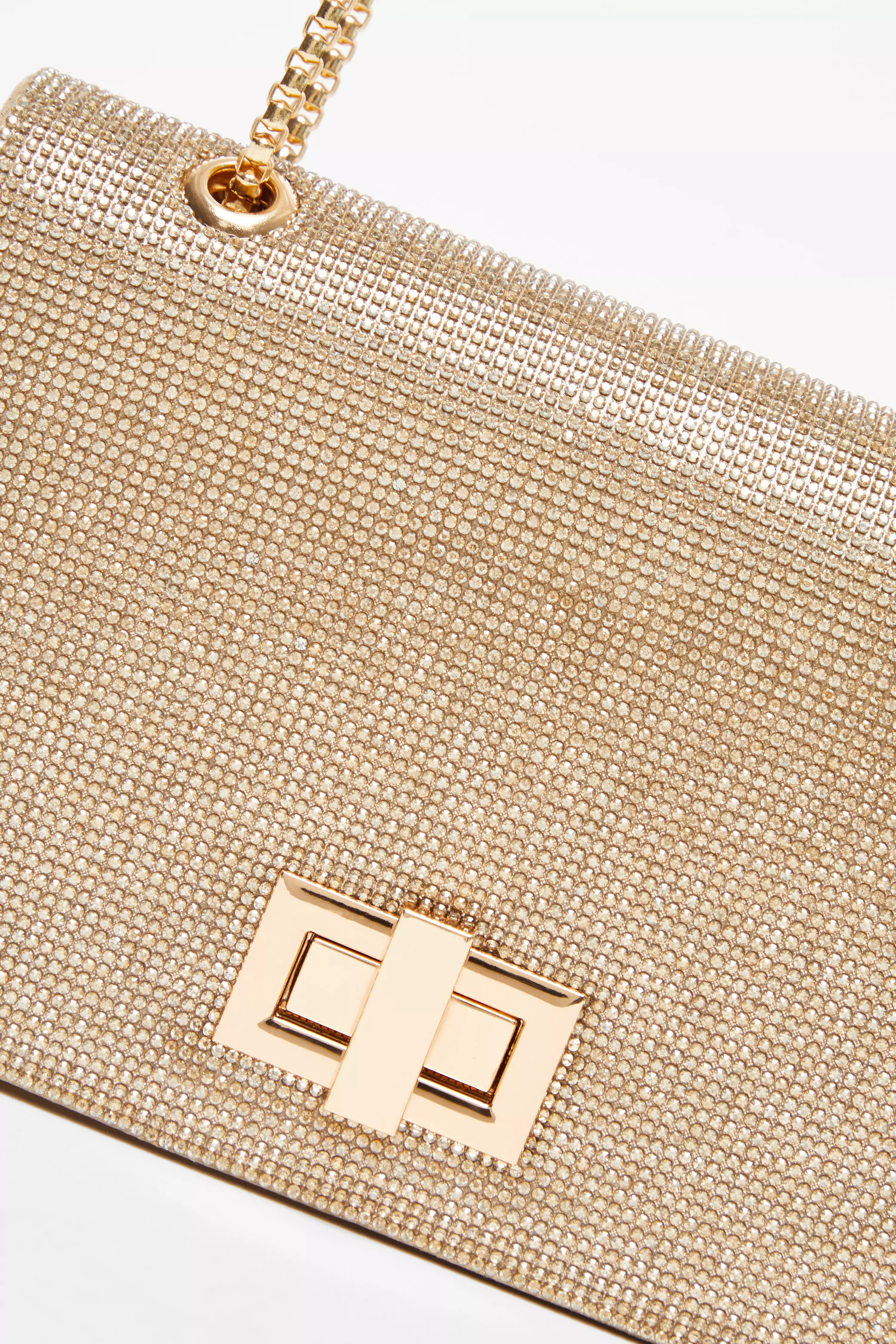 Gold Diamante Crossbody Bag