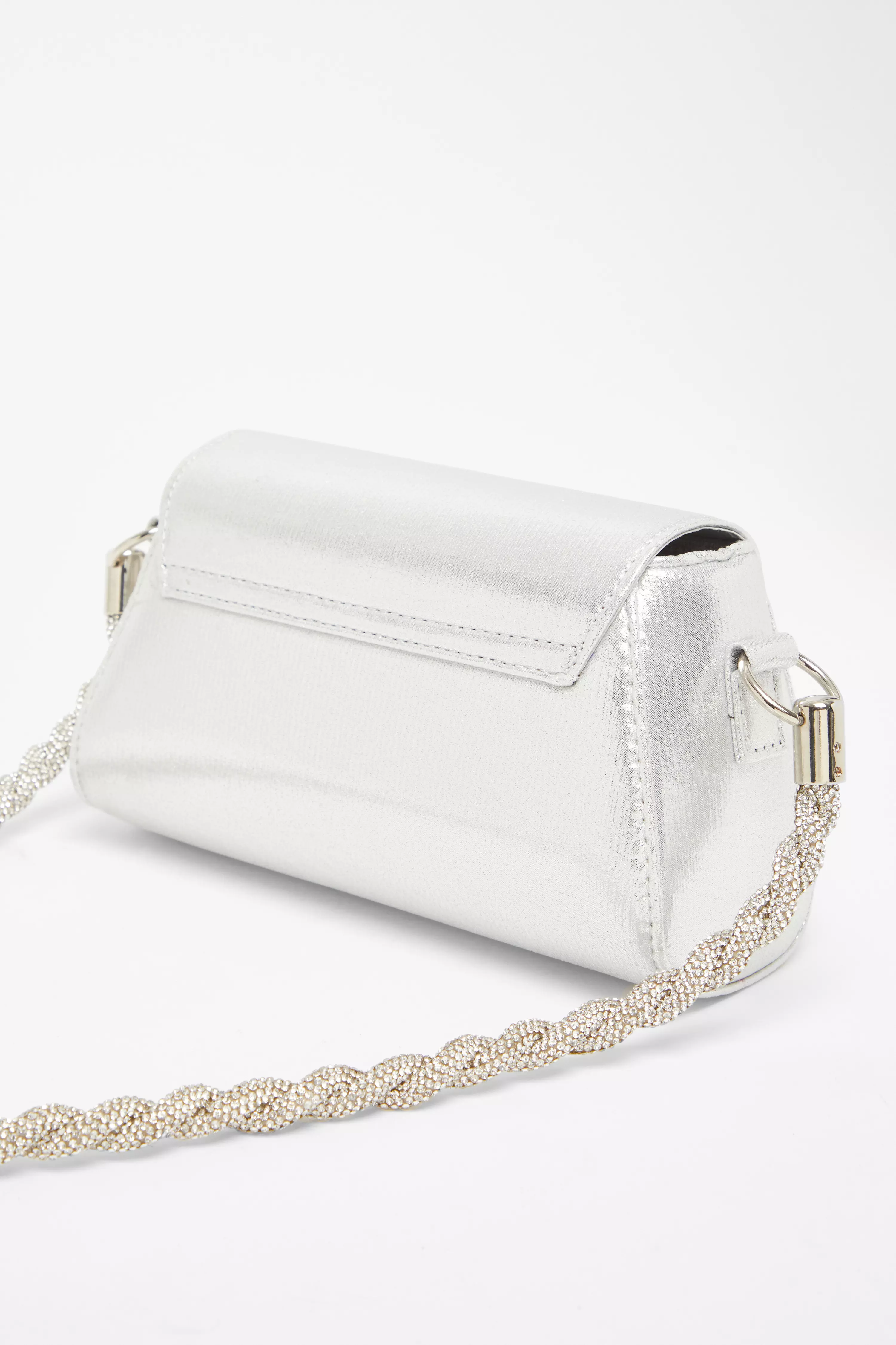 Silver Diamante Strap Shoulder Bag