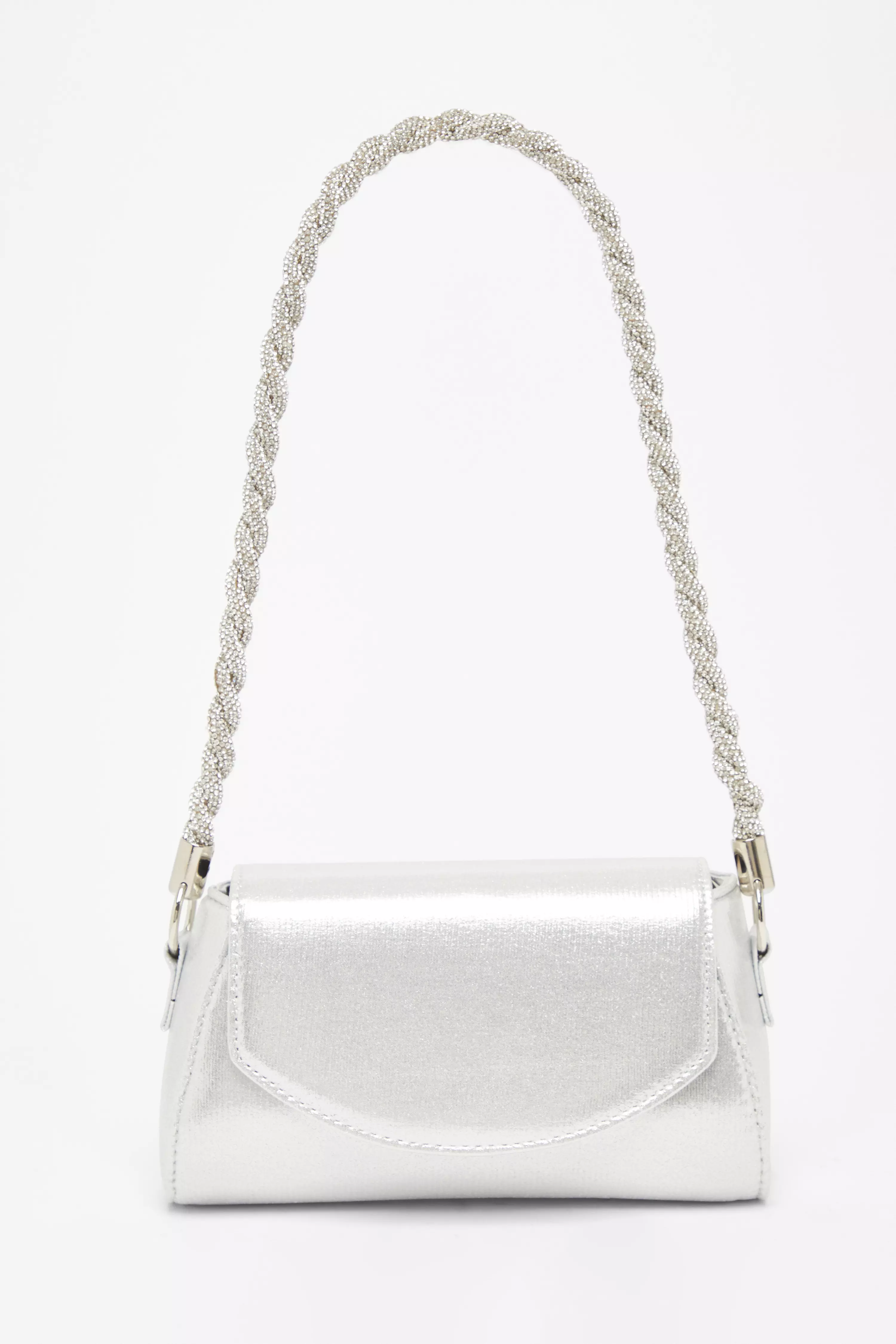 Silver Diamante Strap Shoulder Bag