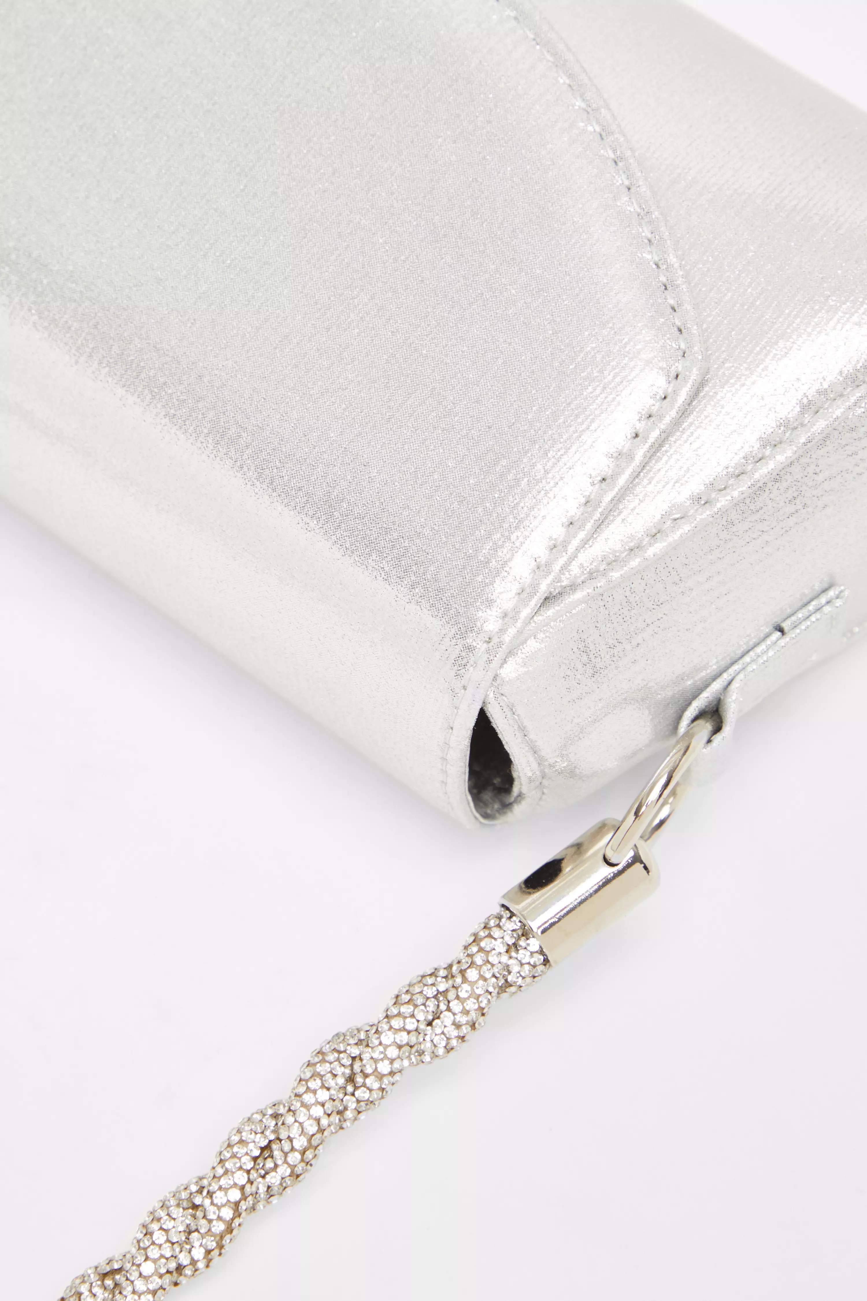 Silver Diamante Strap Shoulder Bag