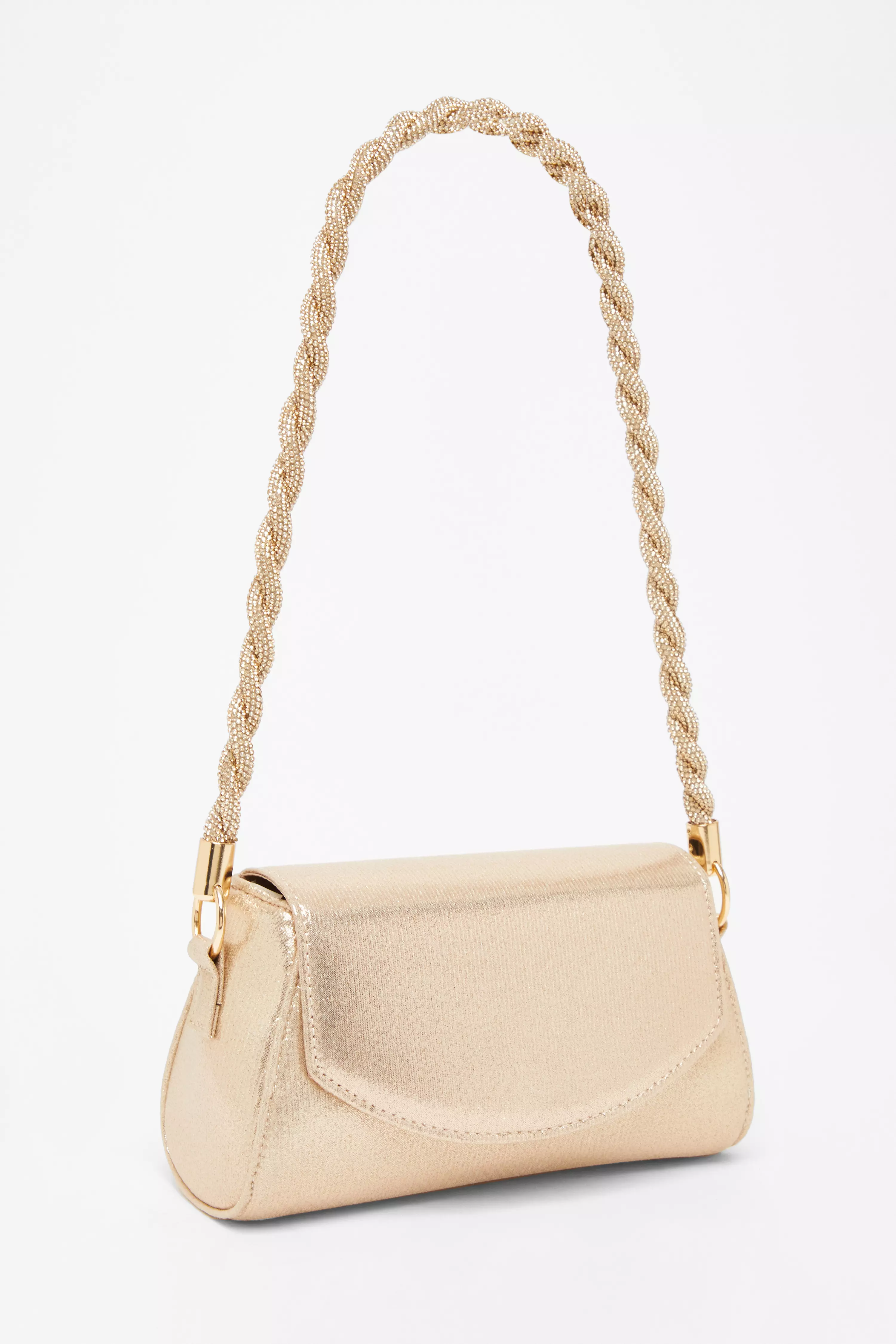 Gold Diamante Strap Shoulder Bag