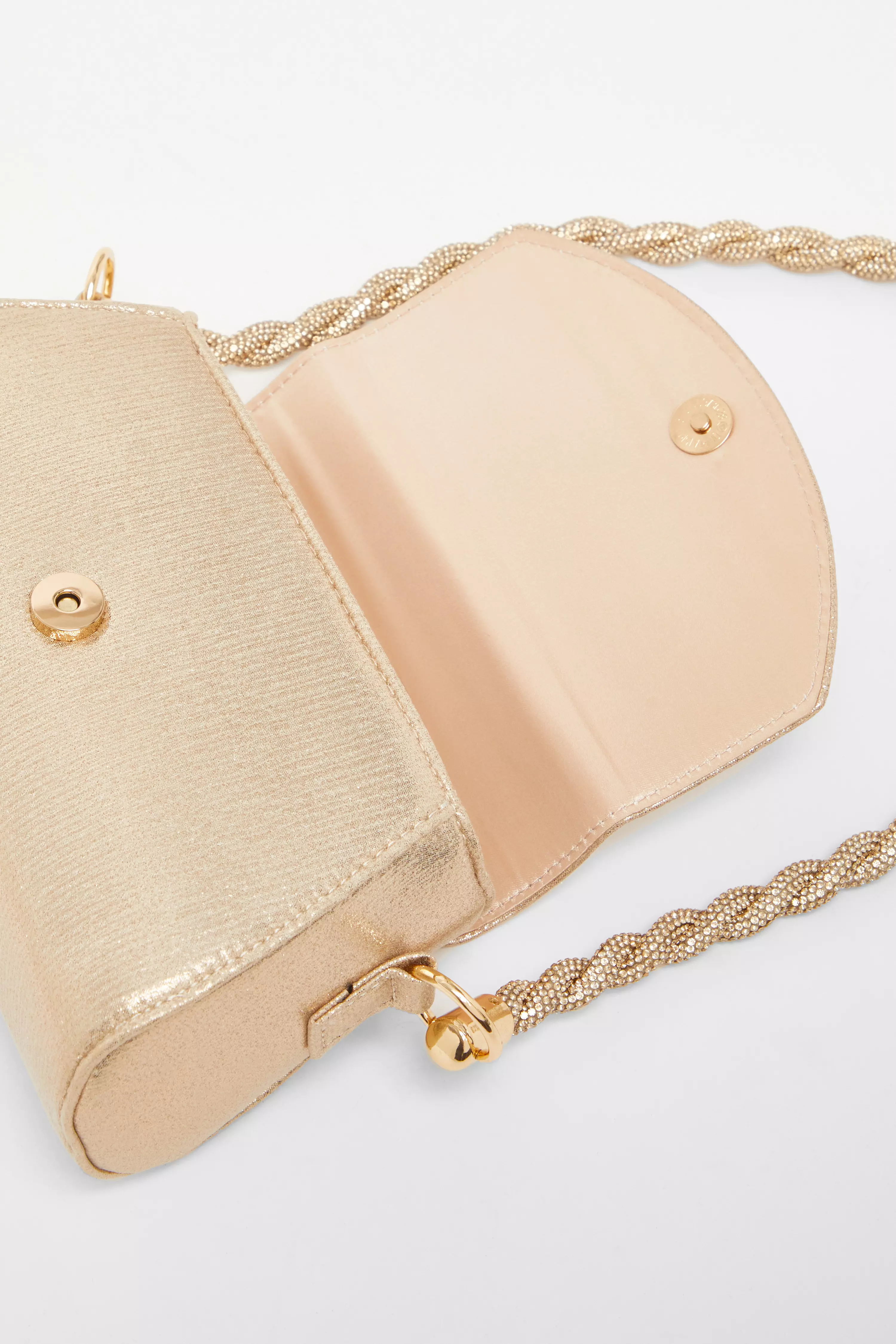 Gold Diamante Strap Shoulder Bag