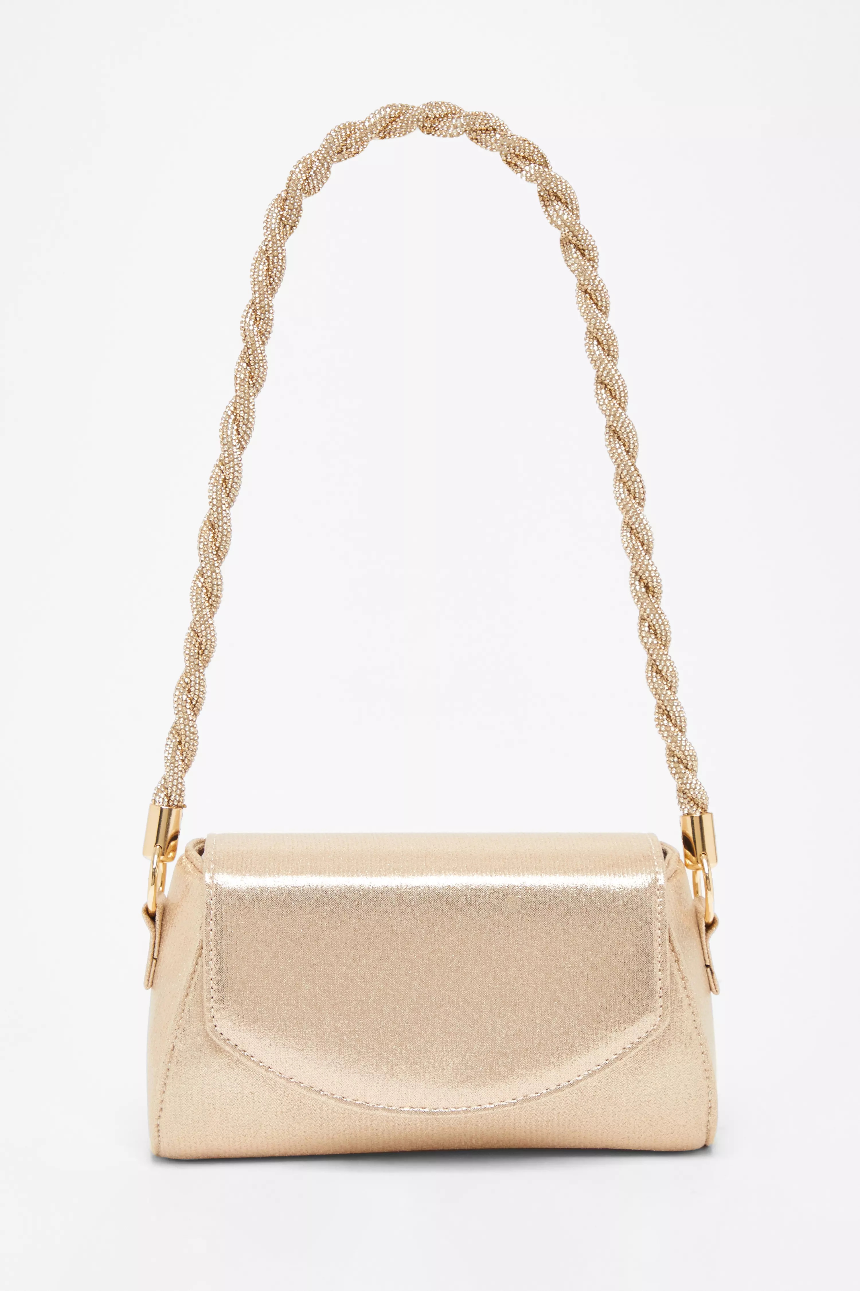 Gold Diamante Strap Shoulder Bag