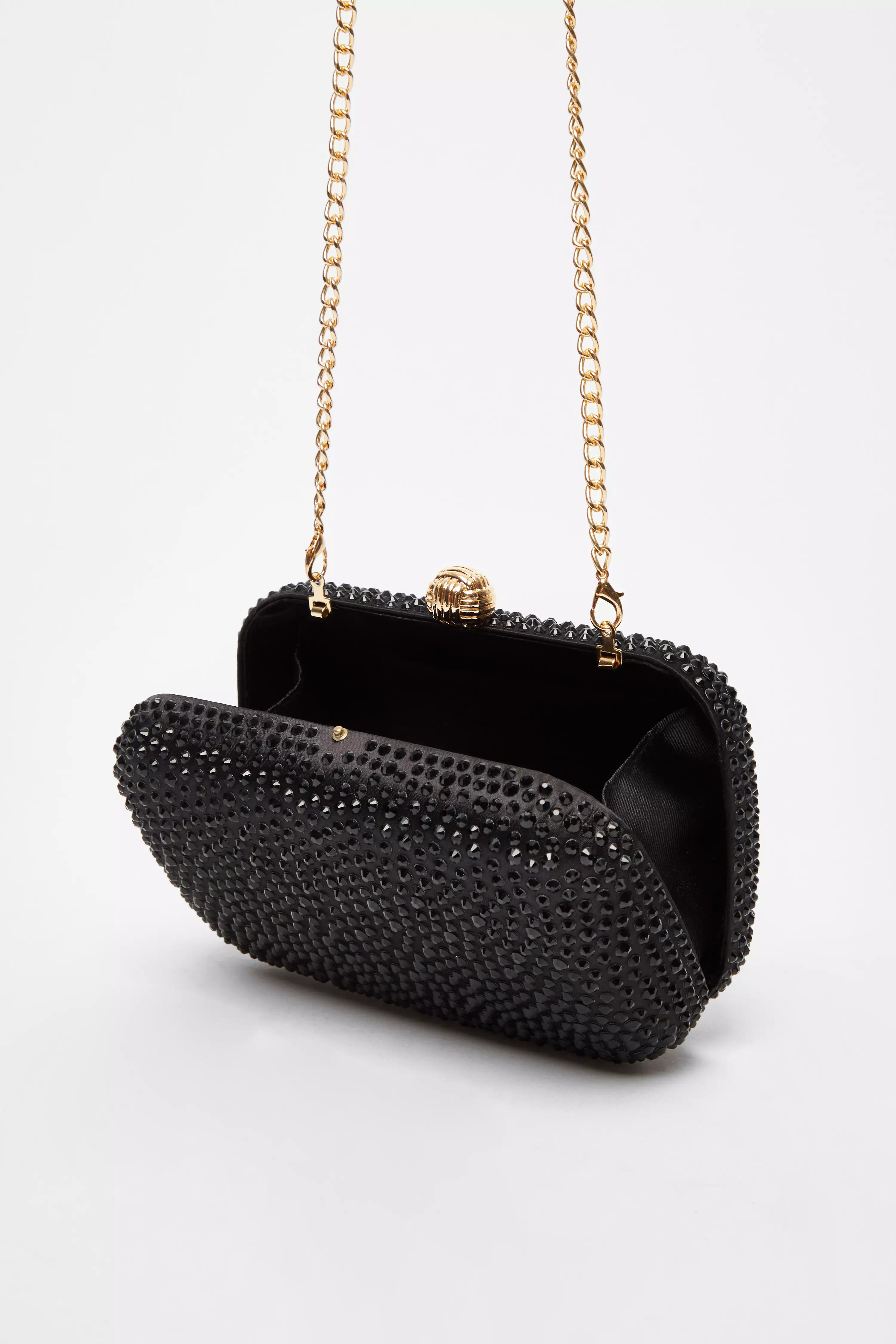 Black Embellished Box Bag