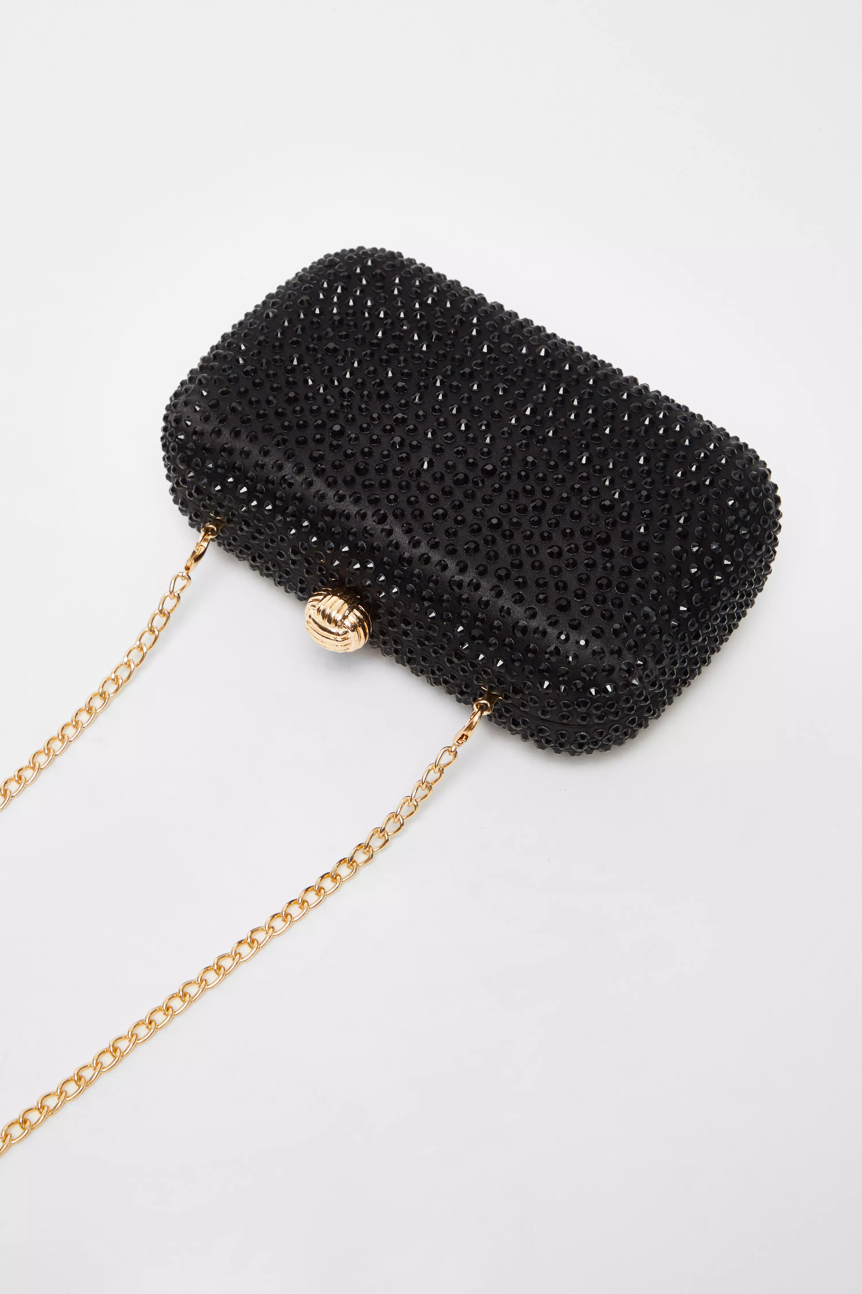 Black Embellished Box Bag