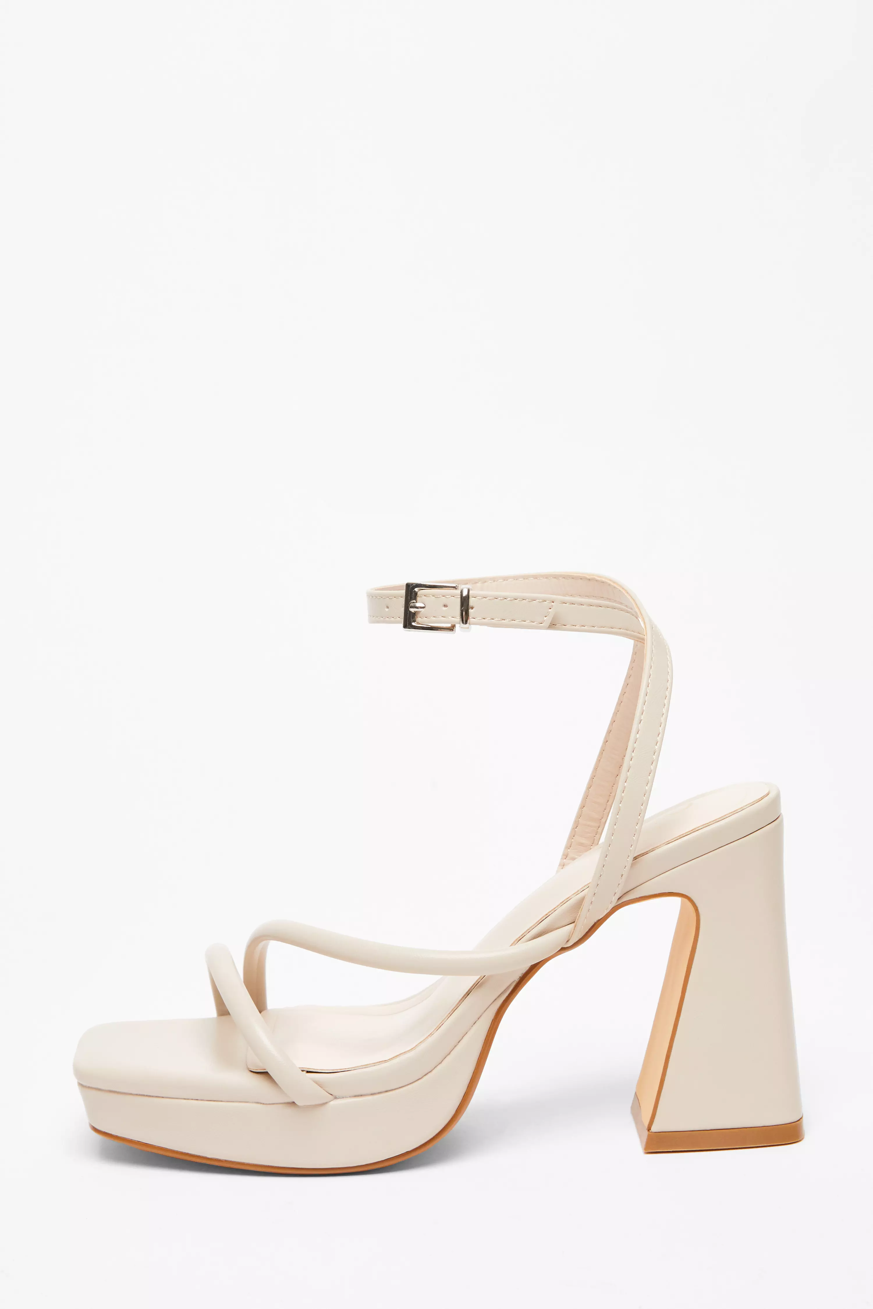 Nude Platform Heeled Sandals