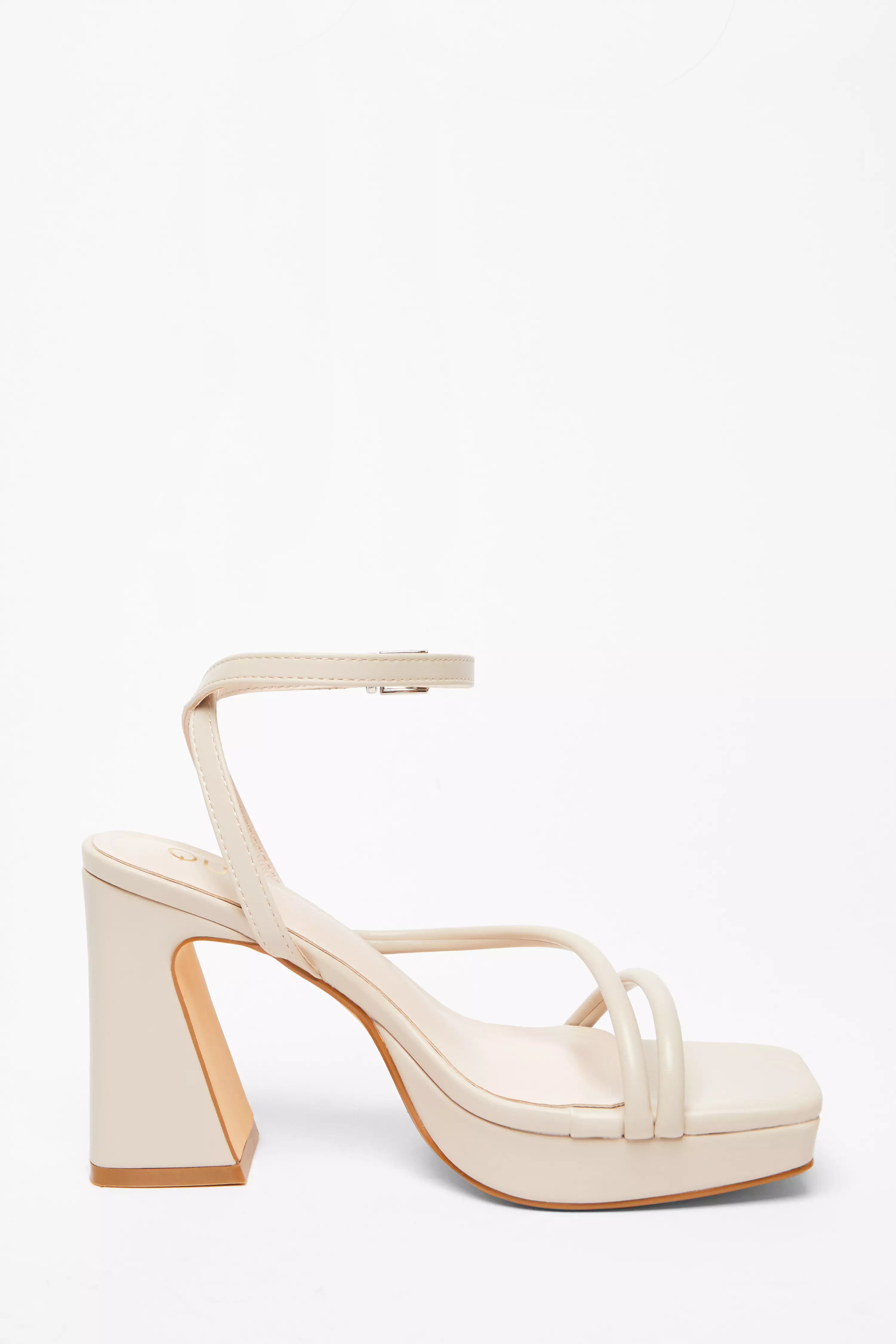 Nude Platform Heeled Sandals