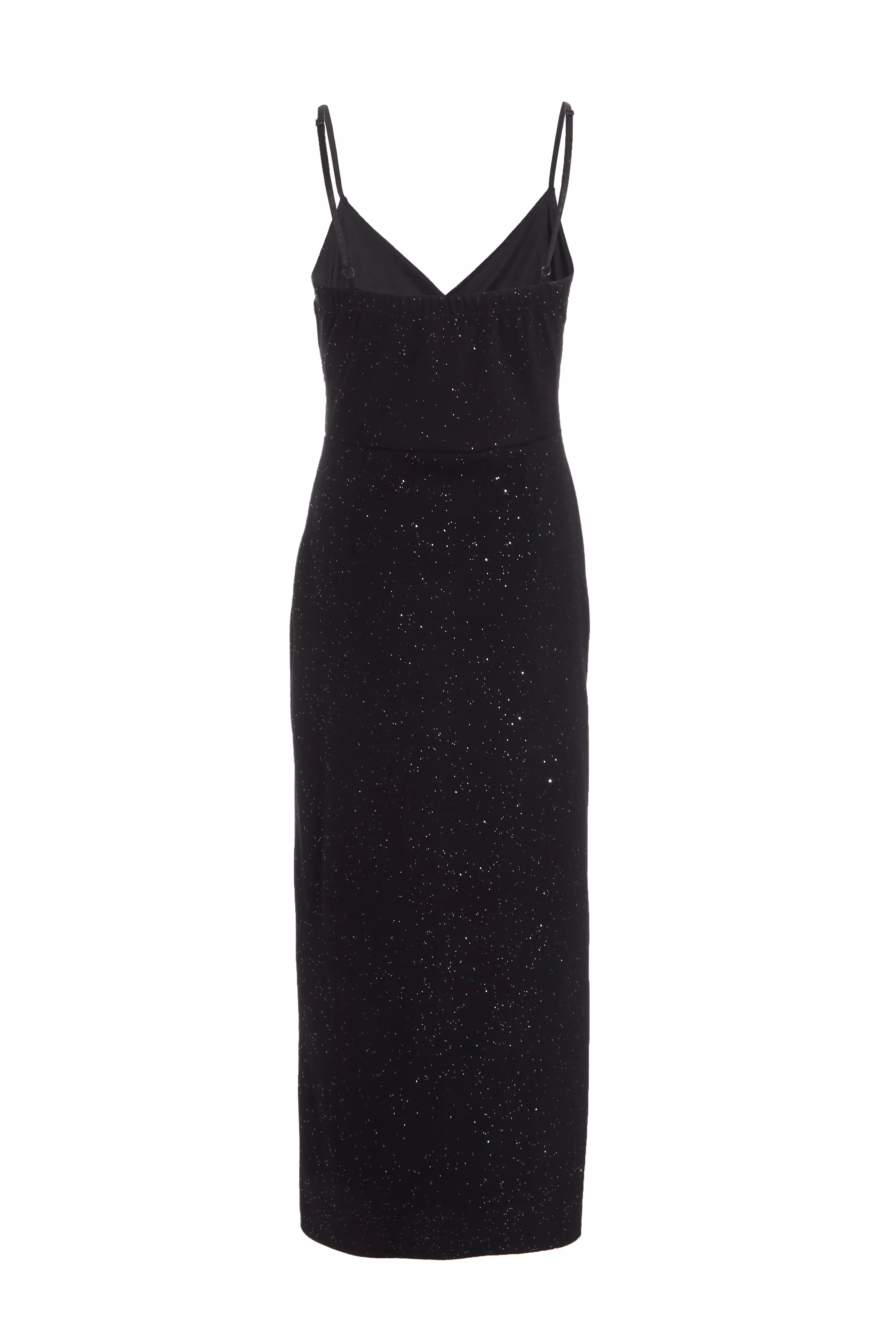 Black Glitter Midaxi Dress