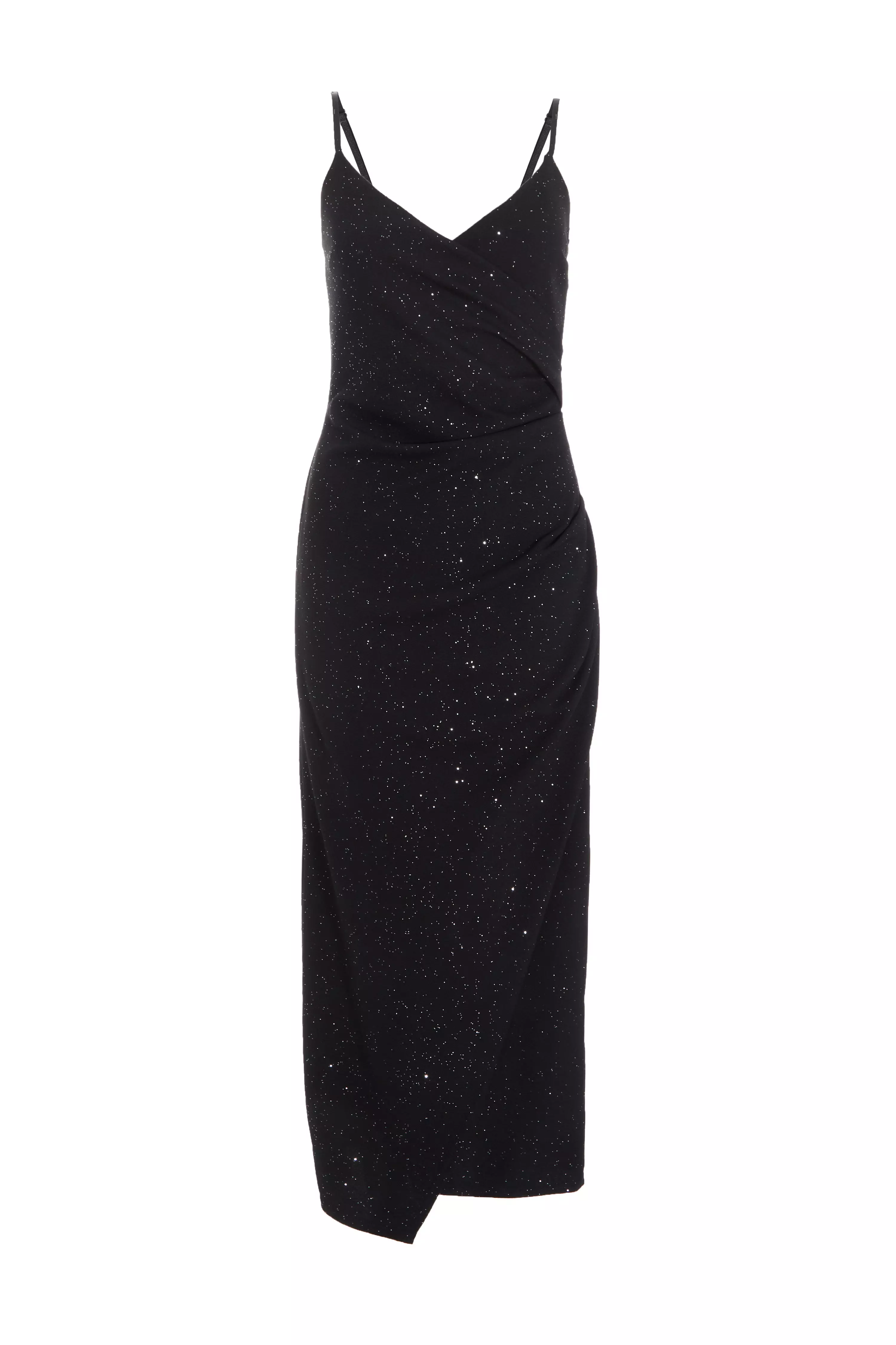 Black Glitter Midaxi Dress