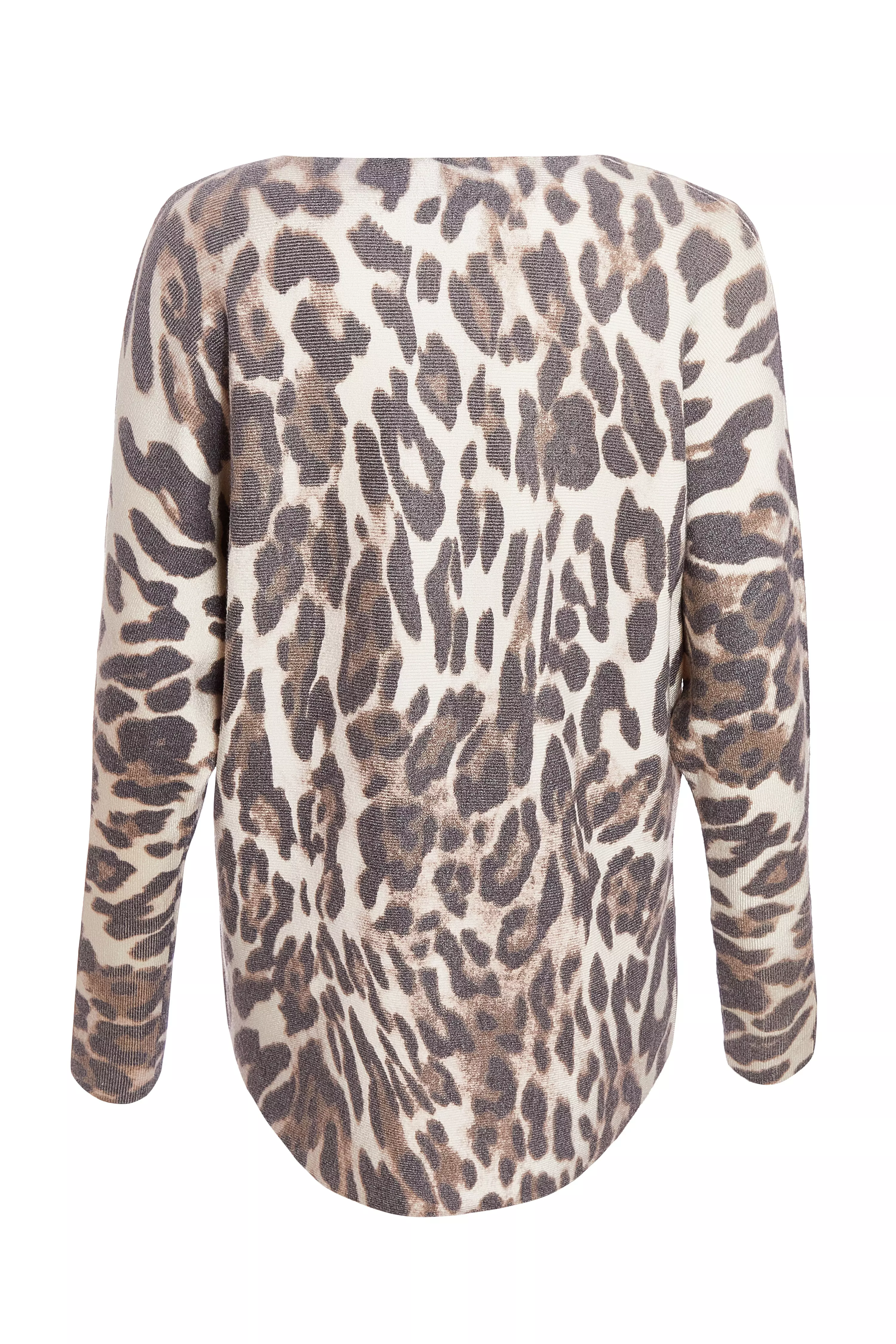 Beige Knit Leopard Print Jumper