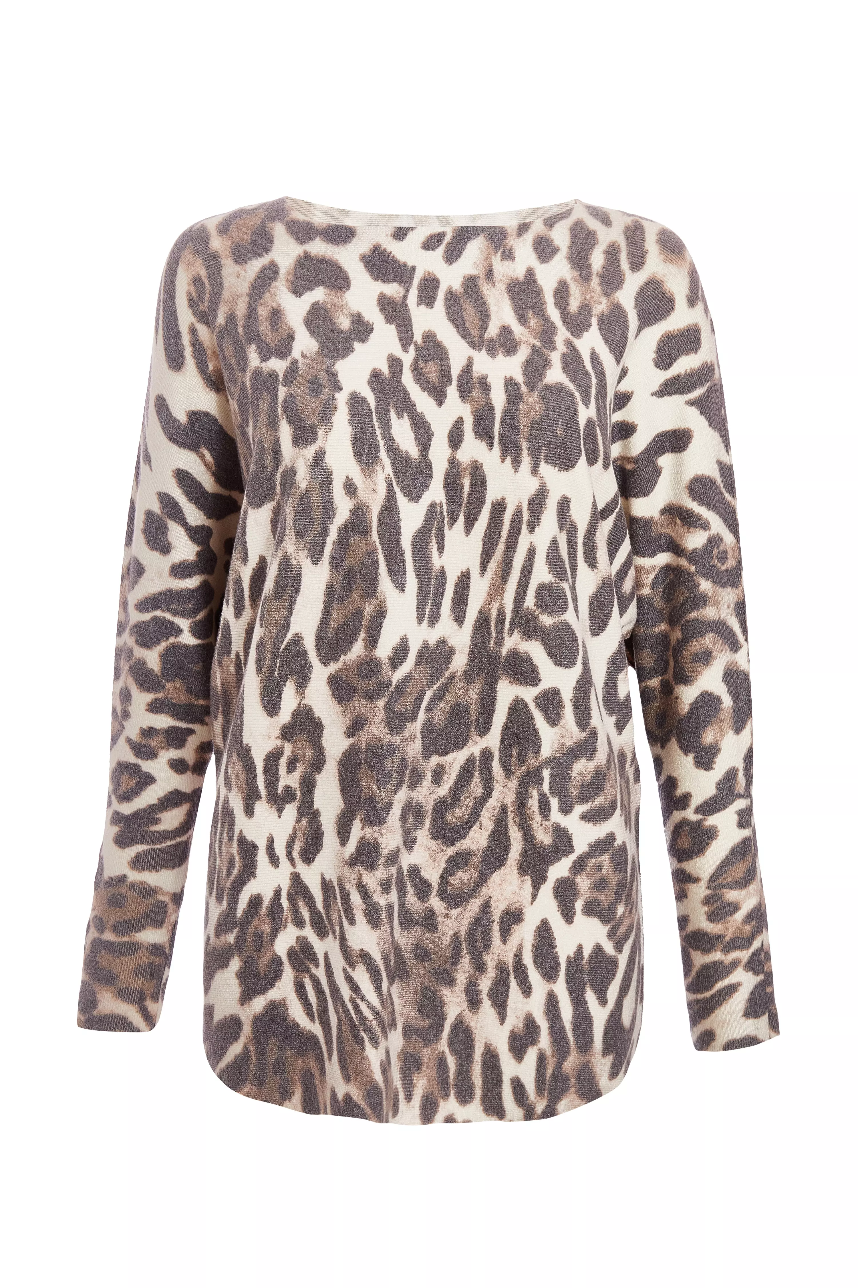 Beige Knit Leopard Print Jumper