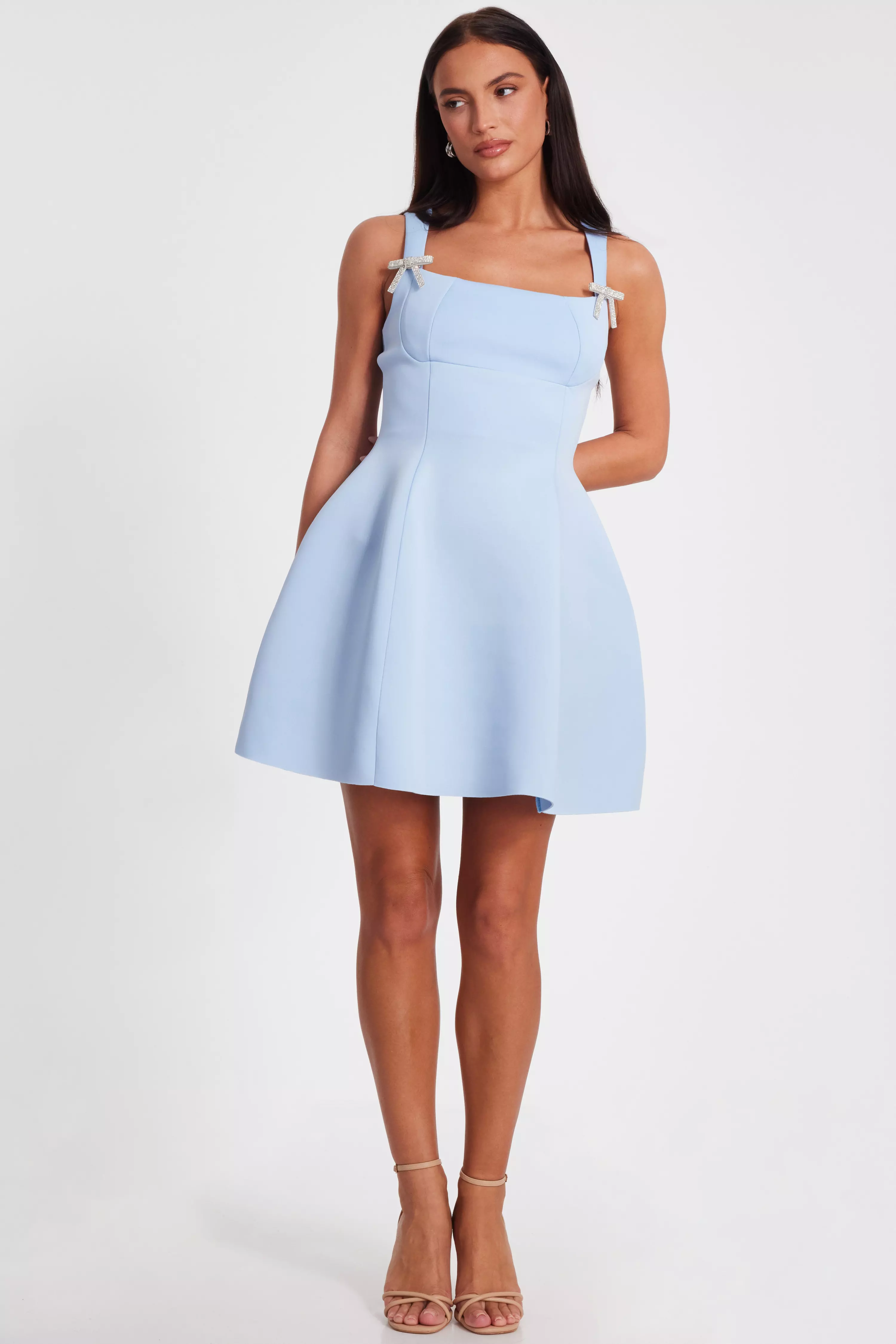 Pale Blue A-Line Mini Dress