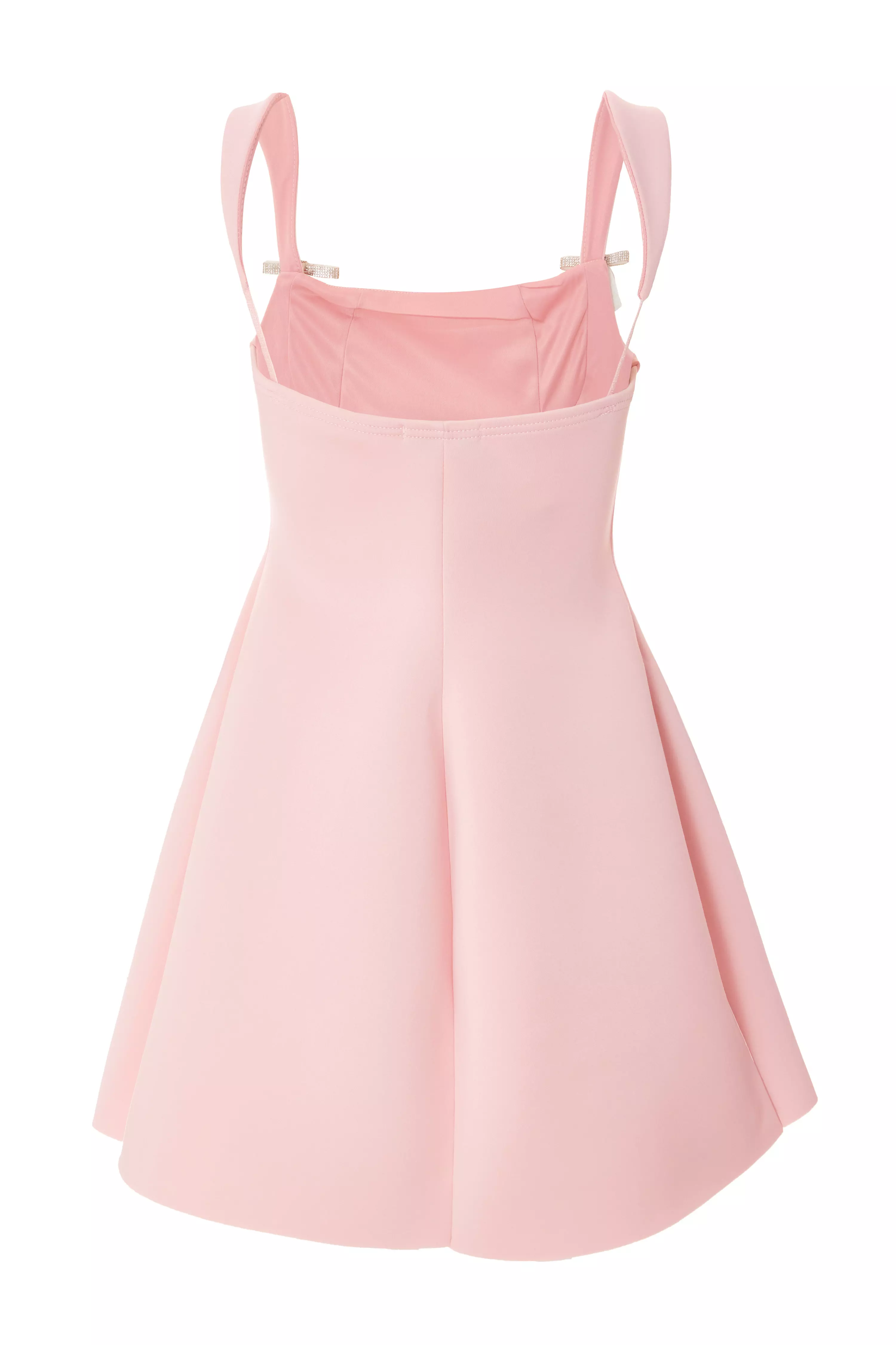 Pale Pink Bow Detail Mini Dress