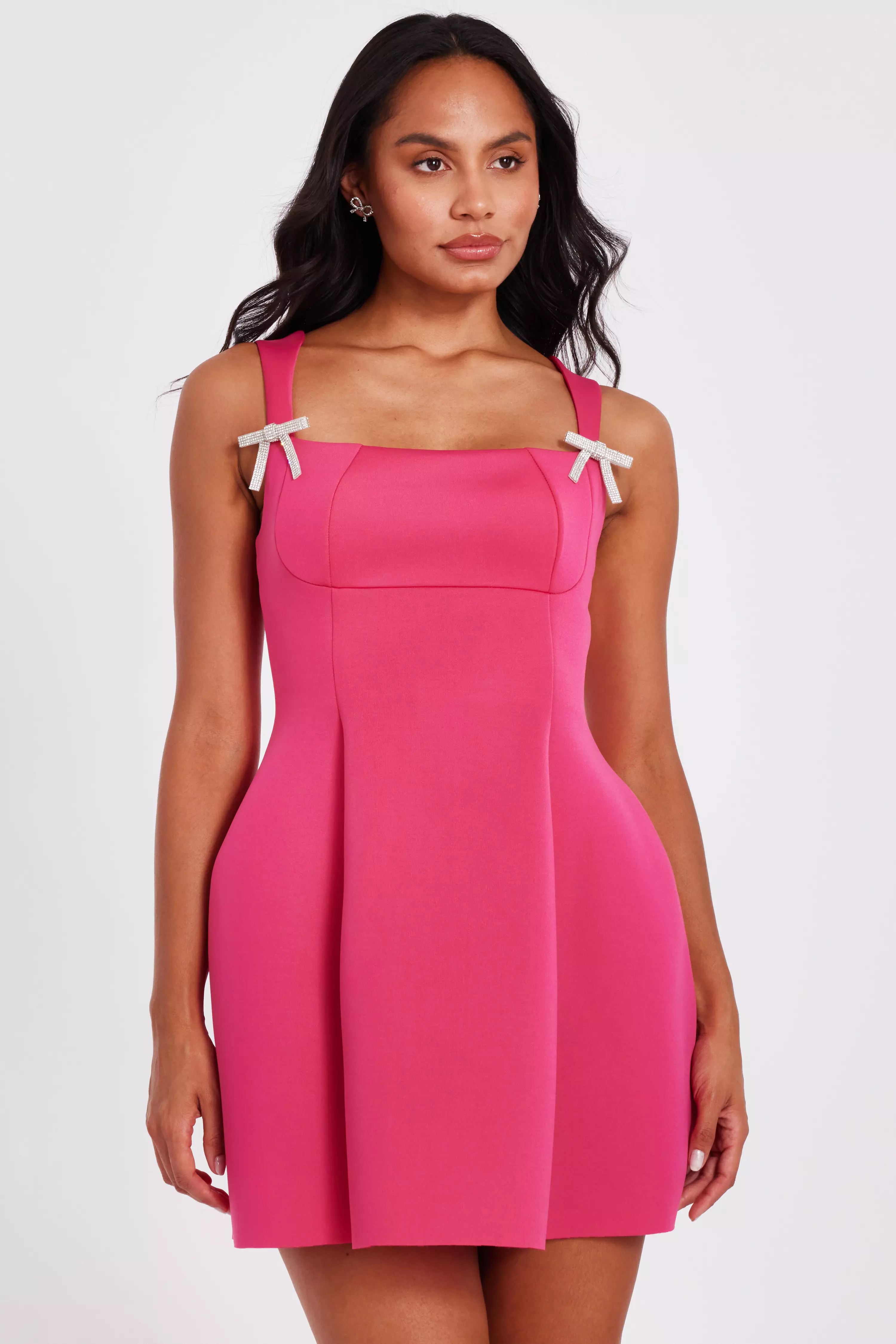 Magenta A-Line Mini Dress
