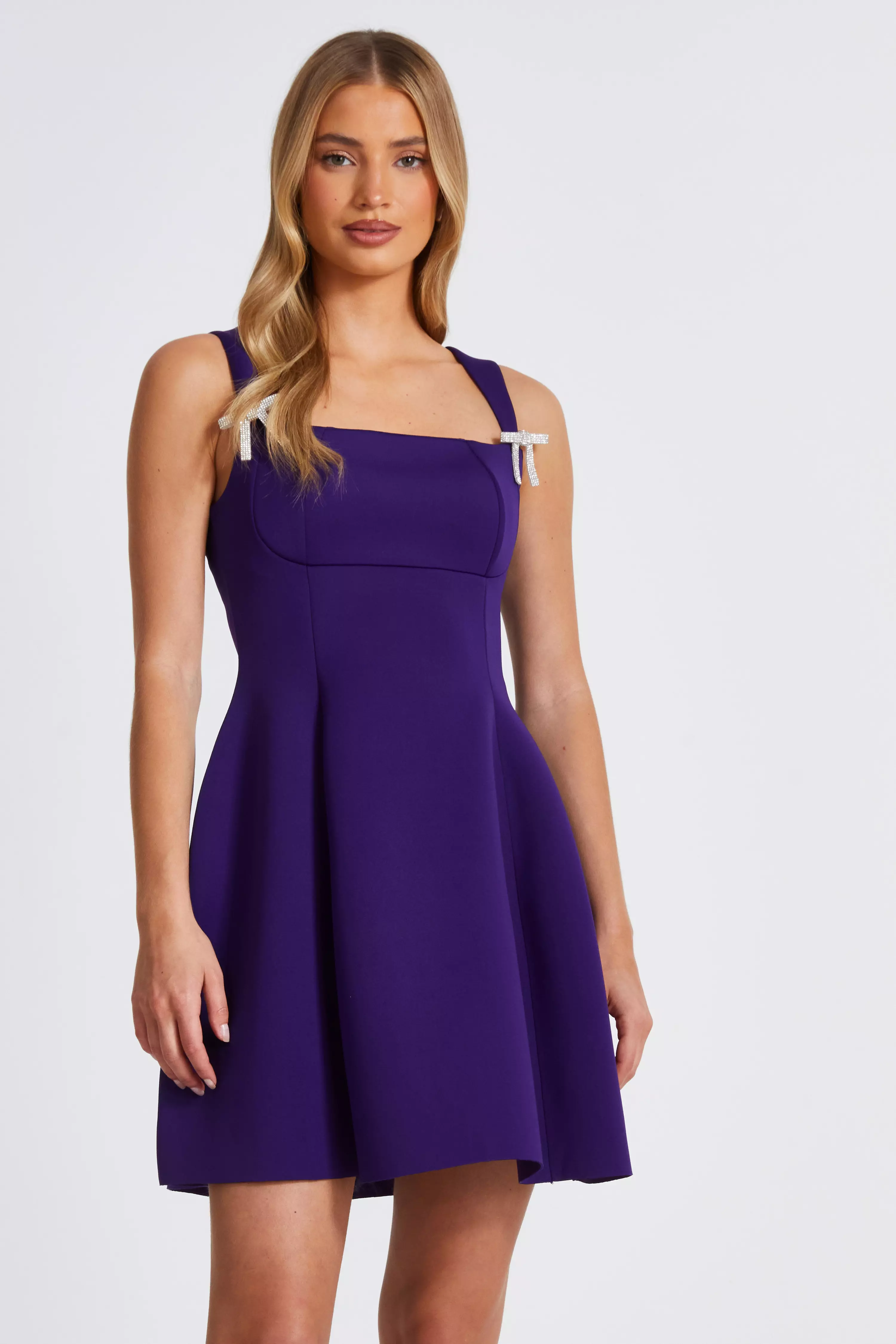 Purple A-Line Mini Dress