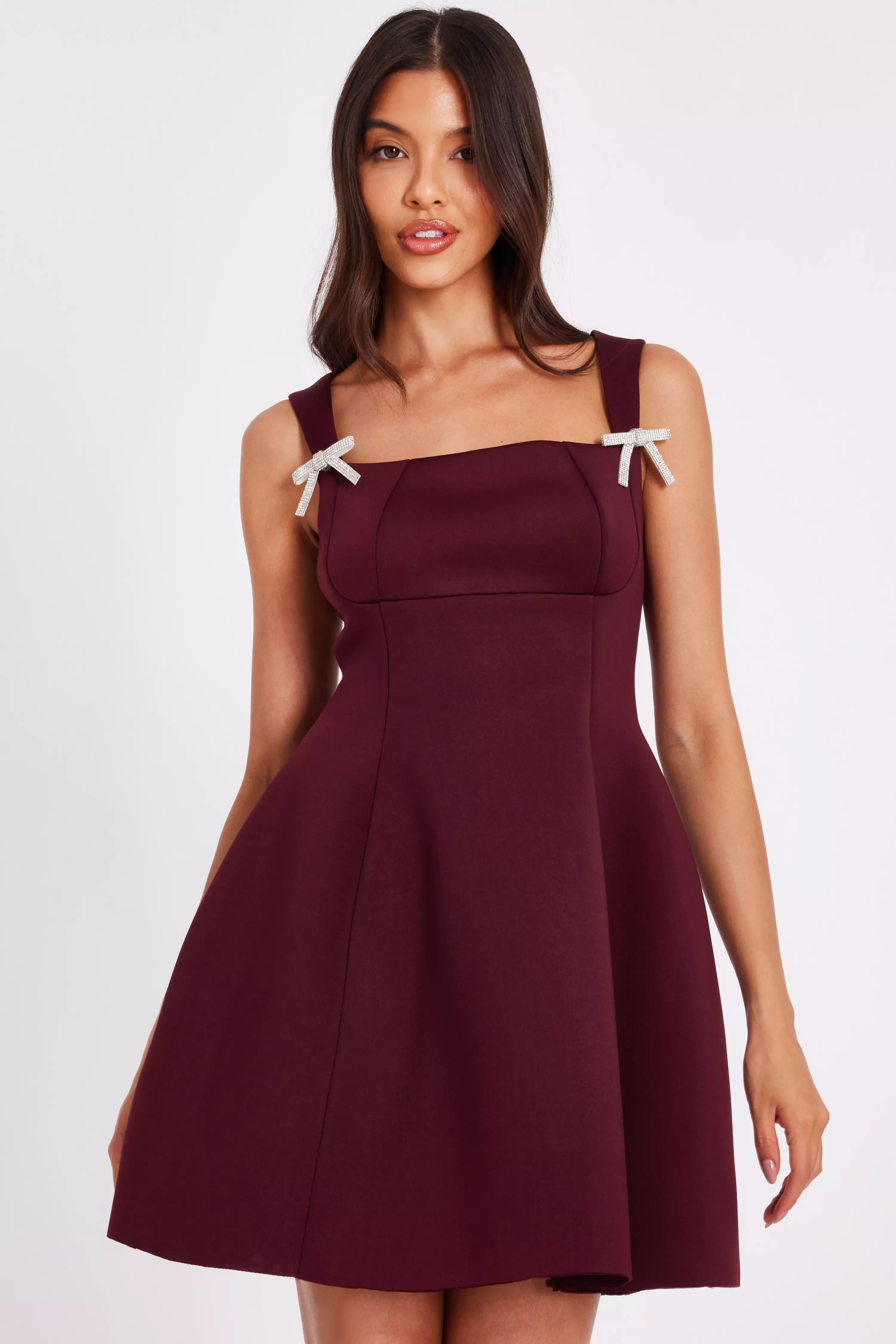 Dark Red A-Line Mini Dress
